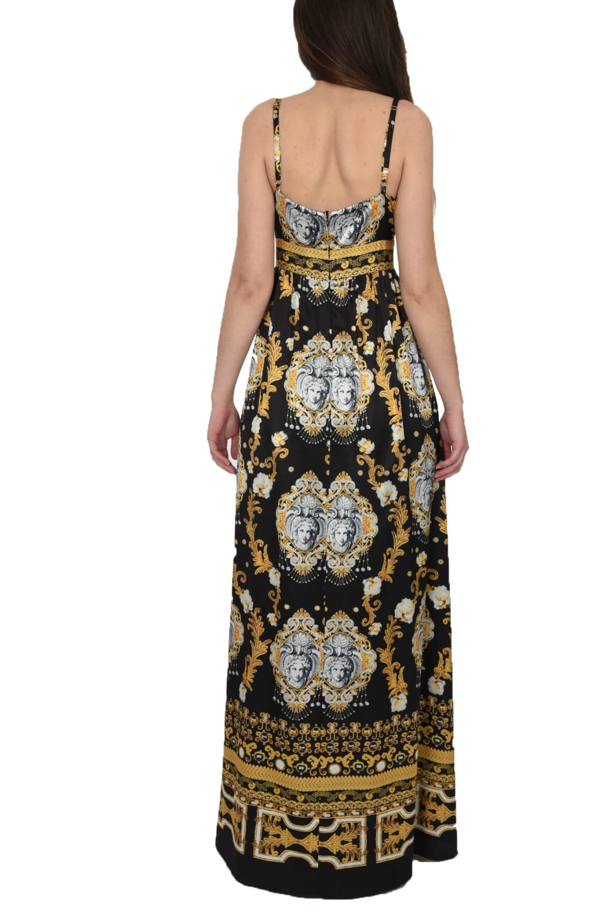 TWINS ΦΟΡΕΜΑ ΜΑΚΡΥ ΤΙΡΑΝΤΕ V-NECK ΕΜΠΡΙΜΕ ΜΑΥΡΟ