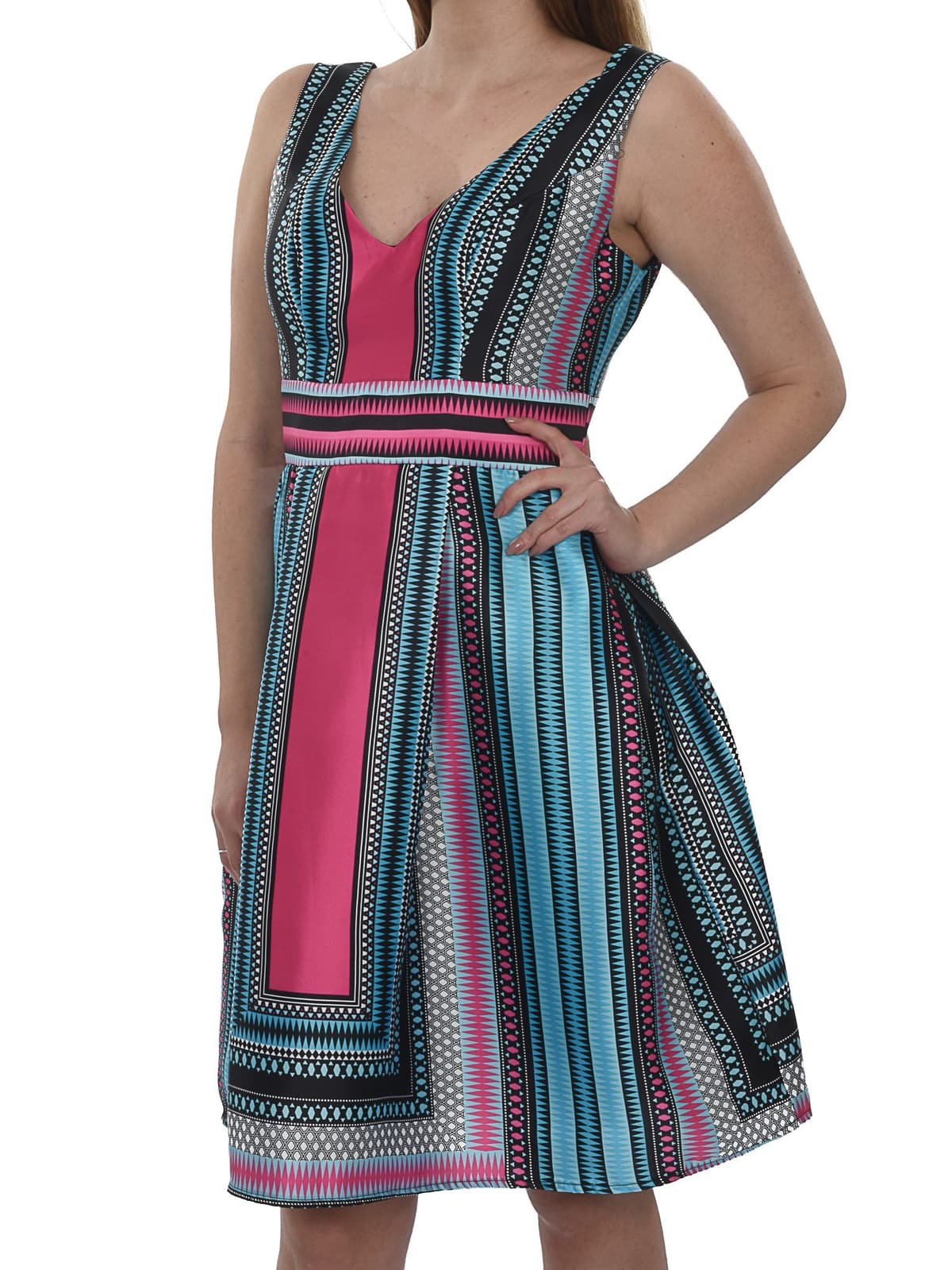 ALLURE ΦΟΡΕΜΑ ΤΙΡΑΝΤΑ VNECK ΚΟΥΦΟΠΙΕΤΕΣ MULTI ΦΟΥΞΙΑ