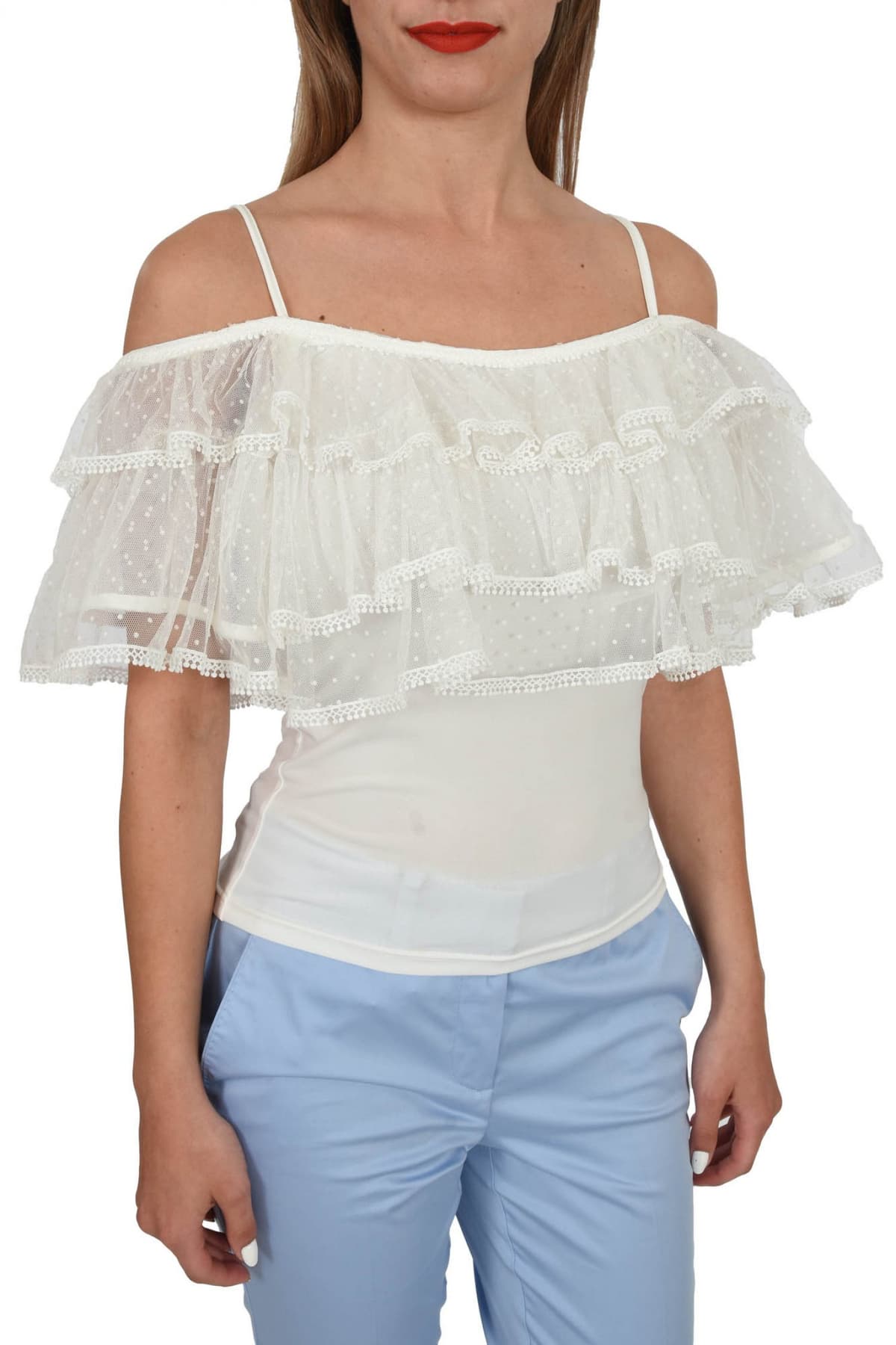 TWINS TOP ΒΟΛΑΝ ΤΟΥΛΙ ΛΕΥΚΟ