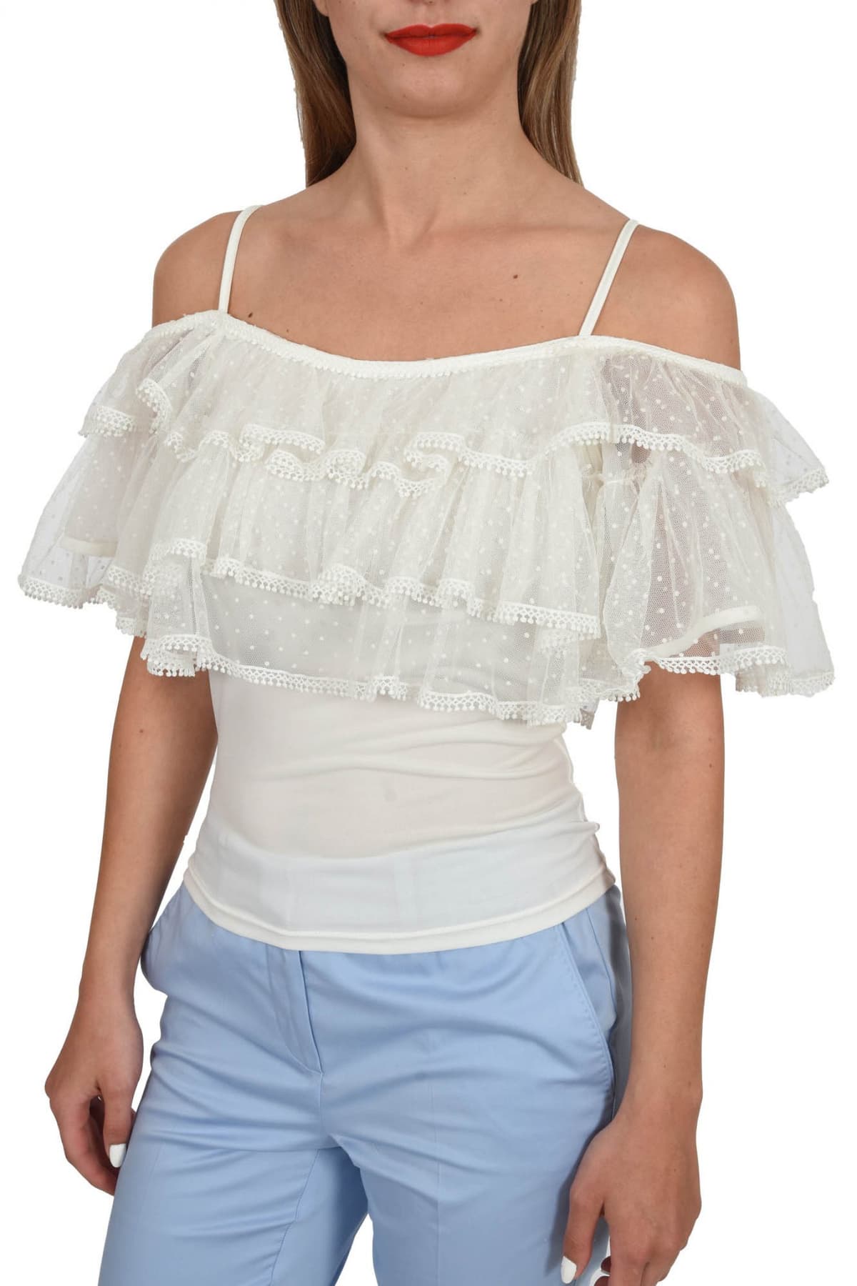 TWINS TOP ΒΟΛΑΝ ΤΟΥΛΙ ΛΕΥΚΟ