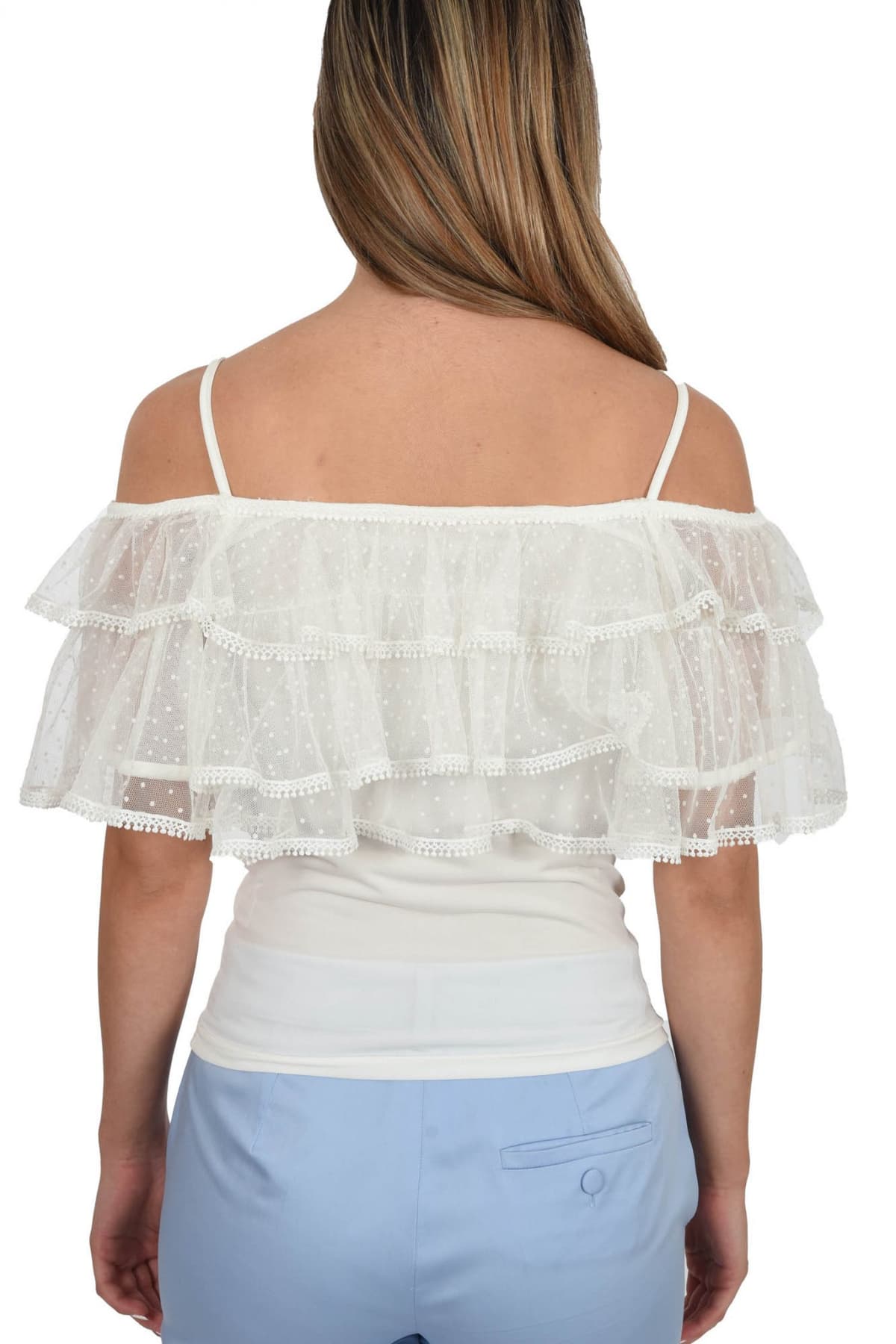 TWINS TOP ΒΟΛΑΝ ΤΟΥΛΙ ΛΕΥΚΟ