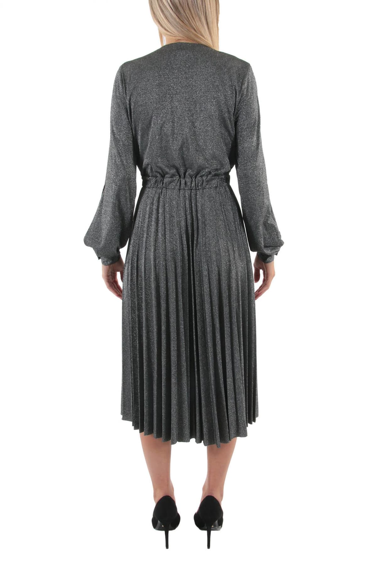 TRUSSARDI JEANS ΦΟΡΕΜΑ ΚΡΟΥΑΖΕ ΠΛΙΣΕ LUREX JERSEY ΓΚΡΙ