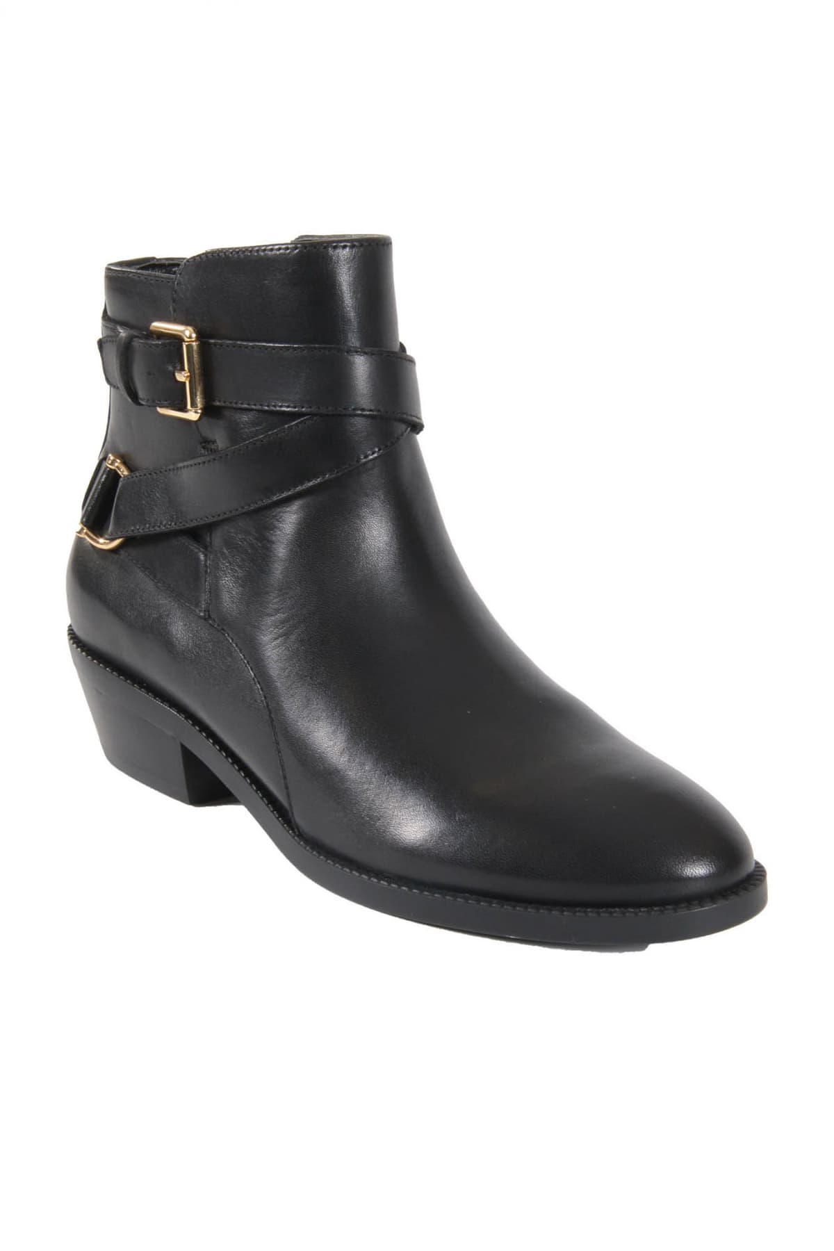 RALPH LAUREN ΠΑΠΟΥΤΣΙΑ ΜΠΟΤΑΚΙΑ ΜΕ ΛΟΥΡΑΚΙ ΚΑΙ ΑΓΚΡΑΦΕΣ ΣΤΟ ΠΛΑΙ ΜΑΥΡΟ