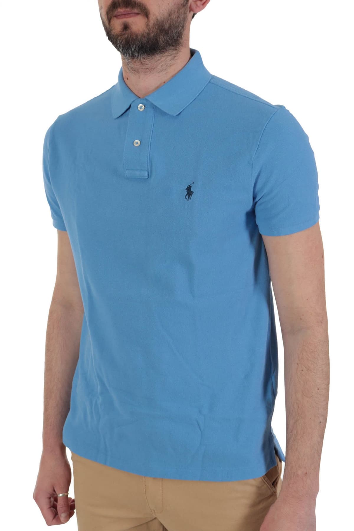 RALPH LAUREN POLO CUSTOM SLIM FIT ΣΙΕΛ