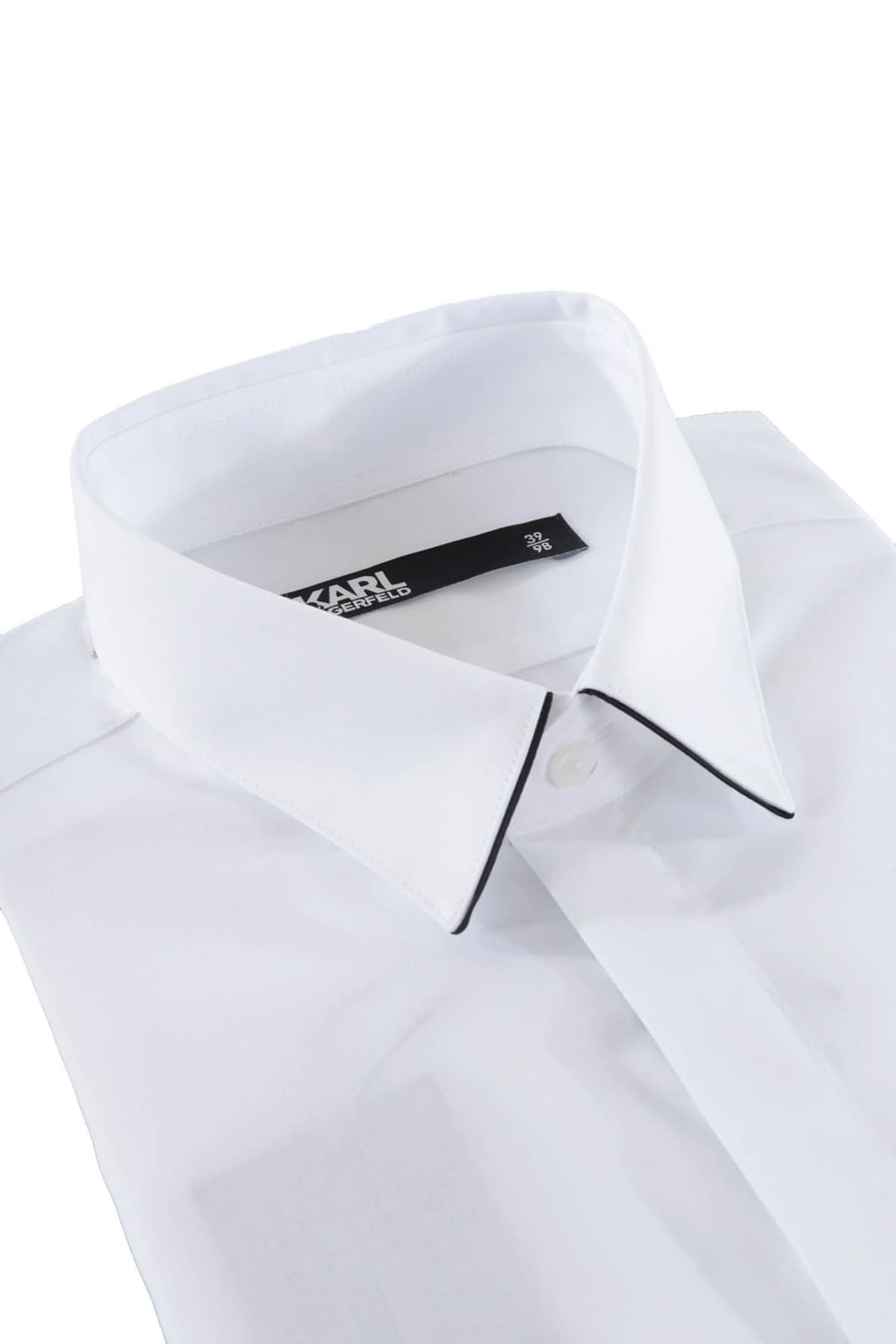 KARL LAGERFELD ΠΟΥΚΑΜΙΣΟ SLIM FIT EASY CARE ΛΕΥΚΟ