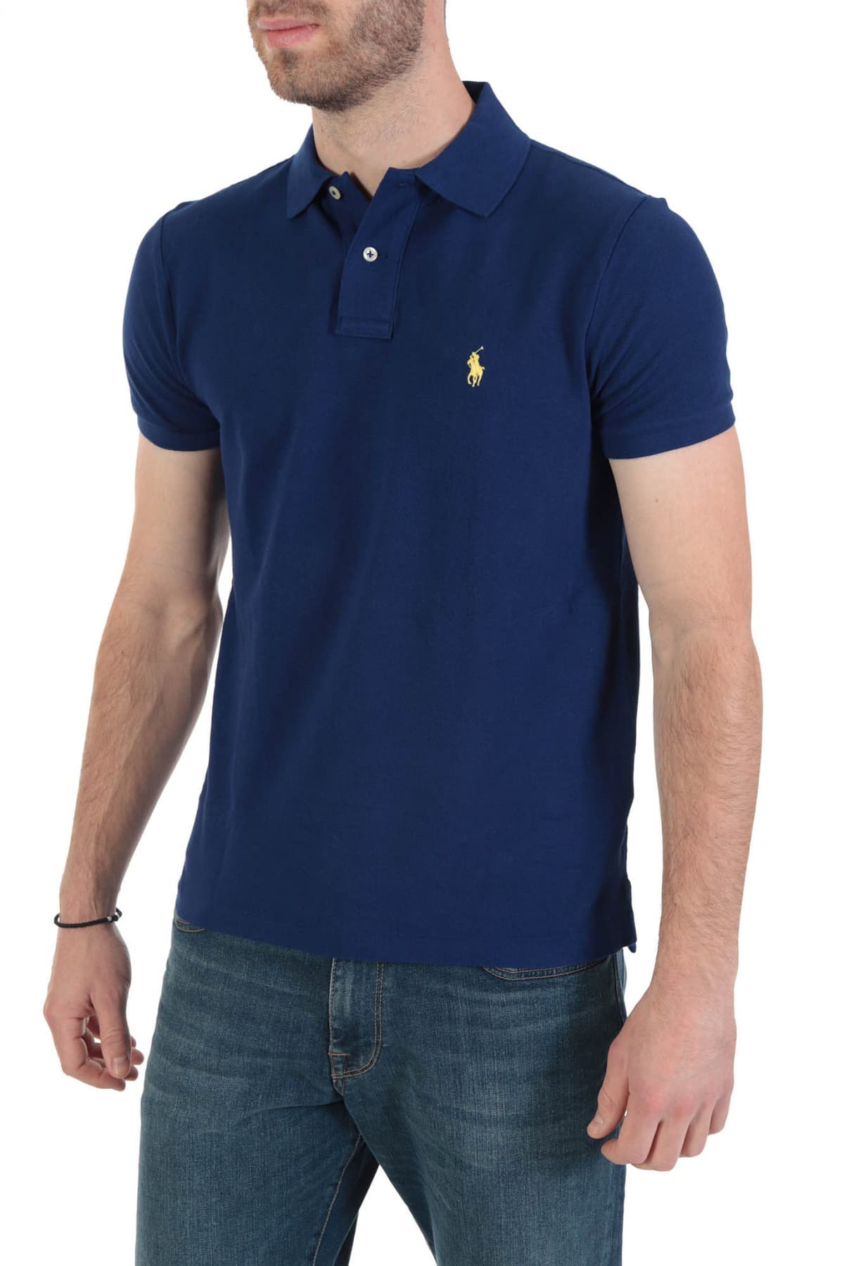 RALPH LAUREN POLO CUSTOM SLIM FIT ΜΠΛΕ
