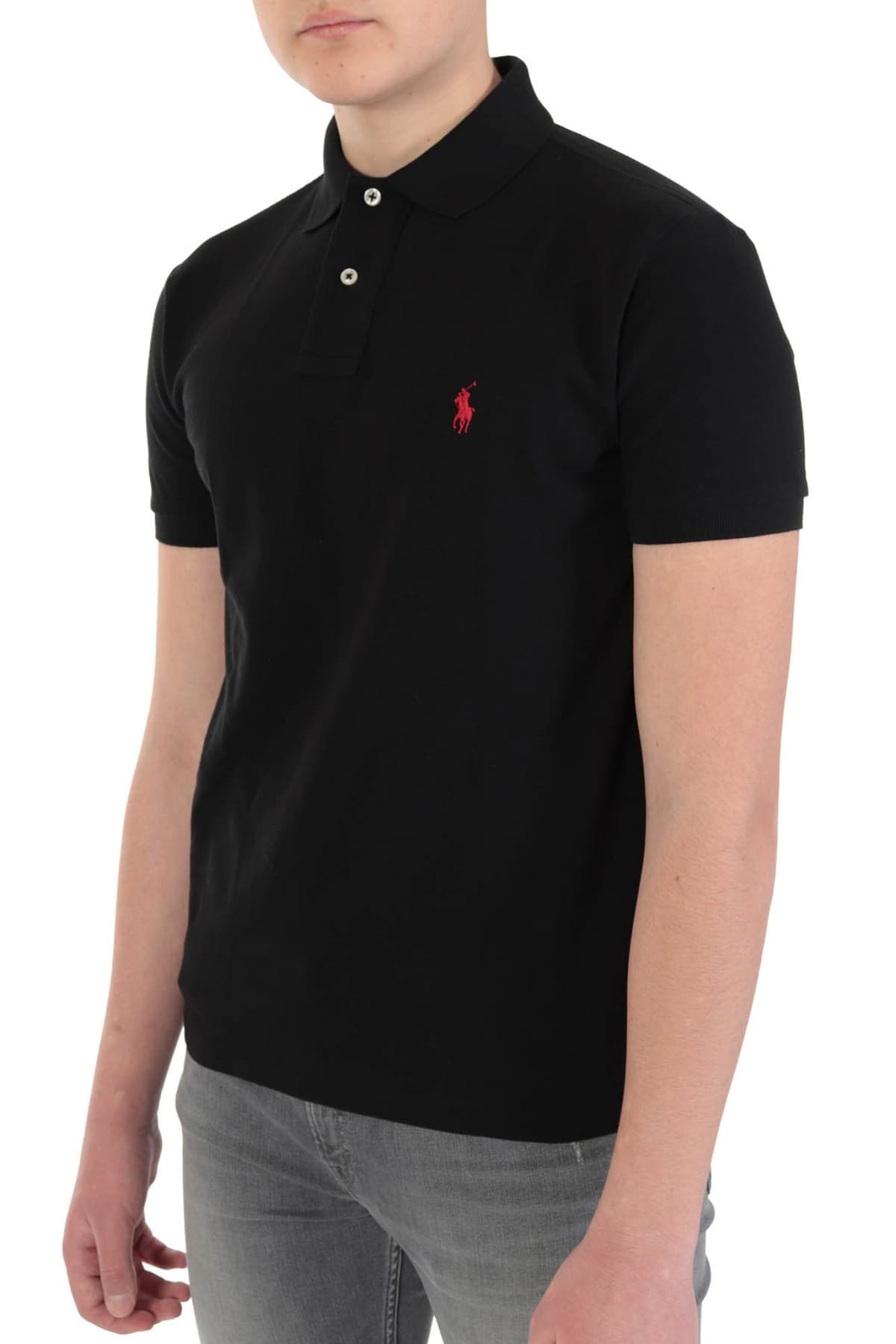 RALPH LAUREN POLO LOGO CUSTOM SLIM FIT BSR ΜΑΥΡΟ