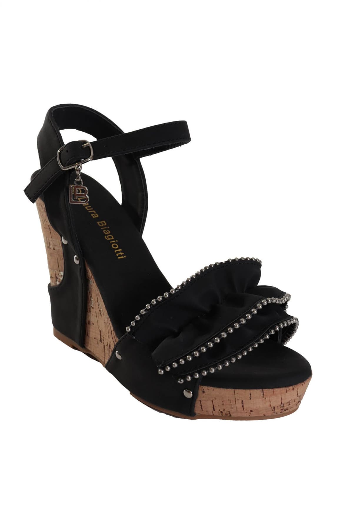 LAURA BIAGIOTTI ΠΑΠΟΥΤΣΙΑ ΠΛΑΤΦΟΡΜΕΣ ΜΕ ΦΡΑΜΠΑΛΑ ΚΑΙ ΤΡΟΥΚΣ ΜΑΥΡΟ