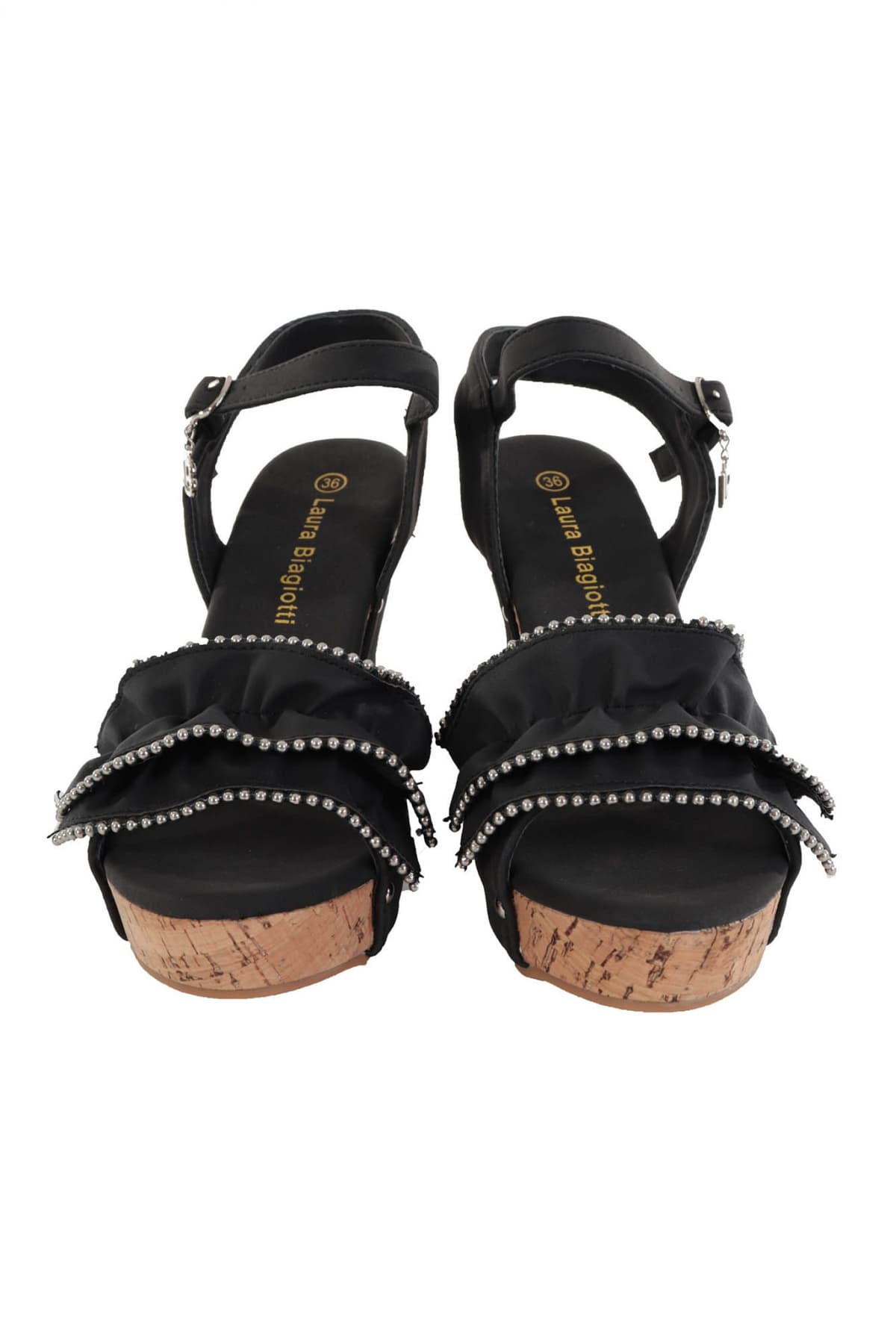 LAURA BIAGIOTTI ΠΑΠΟΥΤΣΙΑ ΠΛΑΤΦΟΡΜΕΣ ΜΕ ΦΡΑΜΠΑΛΑ ΚΑΙ ΤΡΟΥΚΣ ΜΑΥΡΟ