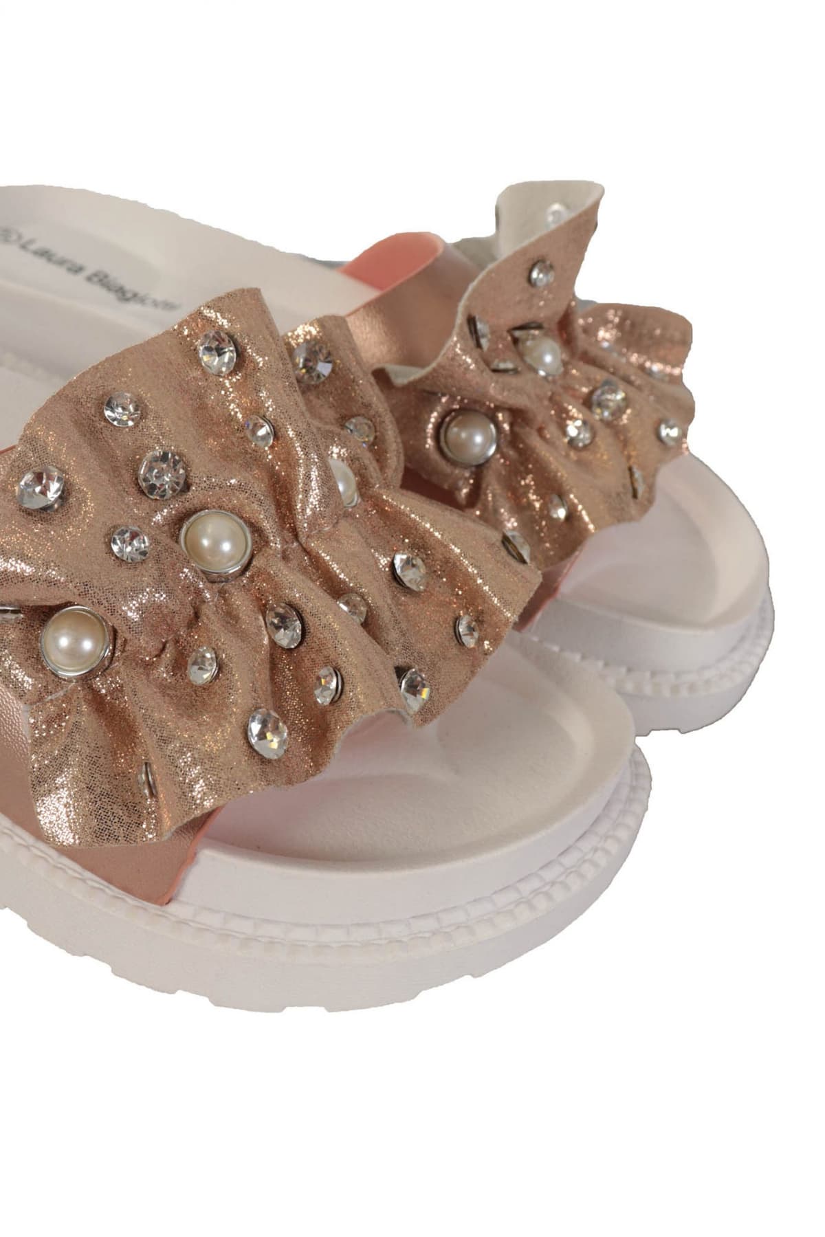 LAURA BIAGIOTTI ΠΑΠΟΥΤΣΙΑ ΠΑΝΤΟΦΛΕΣ ΜΕ ΓΚΛΙΤΕΡ ΚΑΙ ΠΕΡΛΕΣ ΦΡΑΜΠΑΛΑ ΧΡΥΣΟ