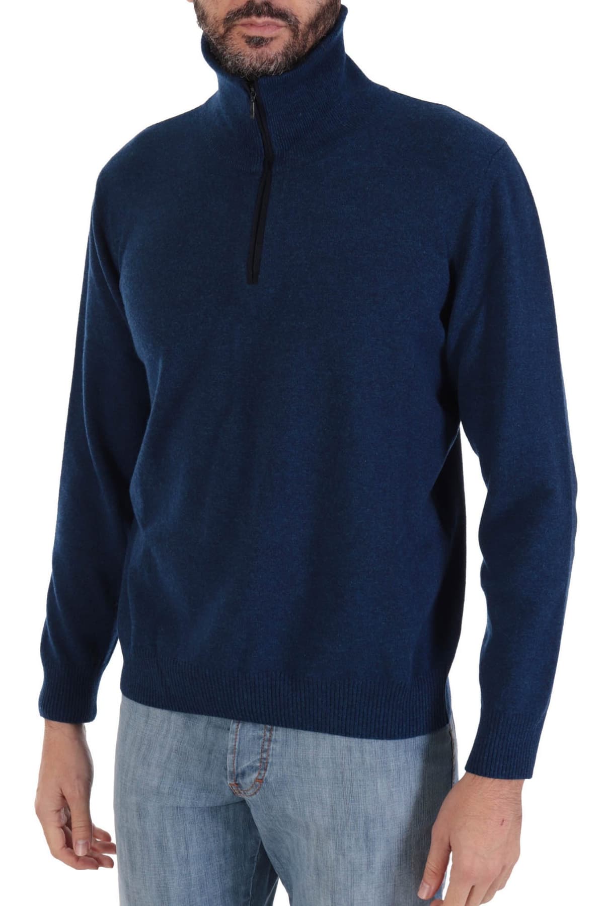 LORO LUSSO ΠΛΕΚΤΟ MID-ZIP ΡΑΦ ΜΠΛΕ