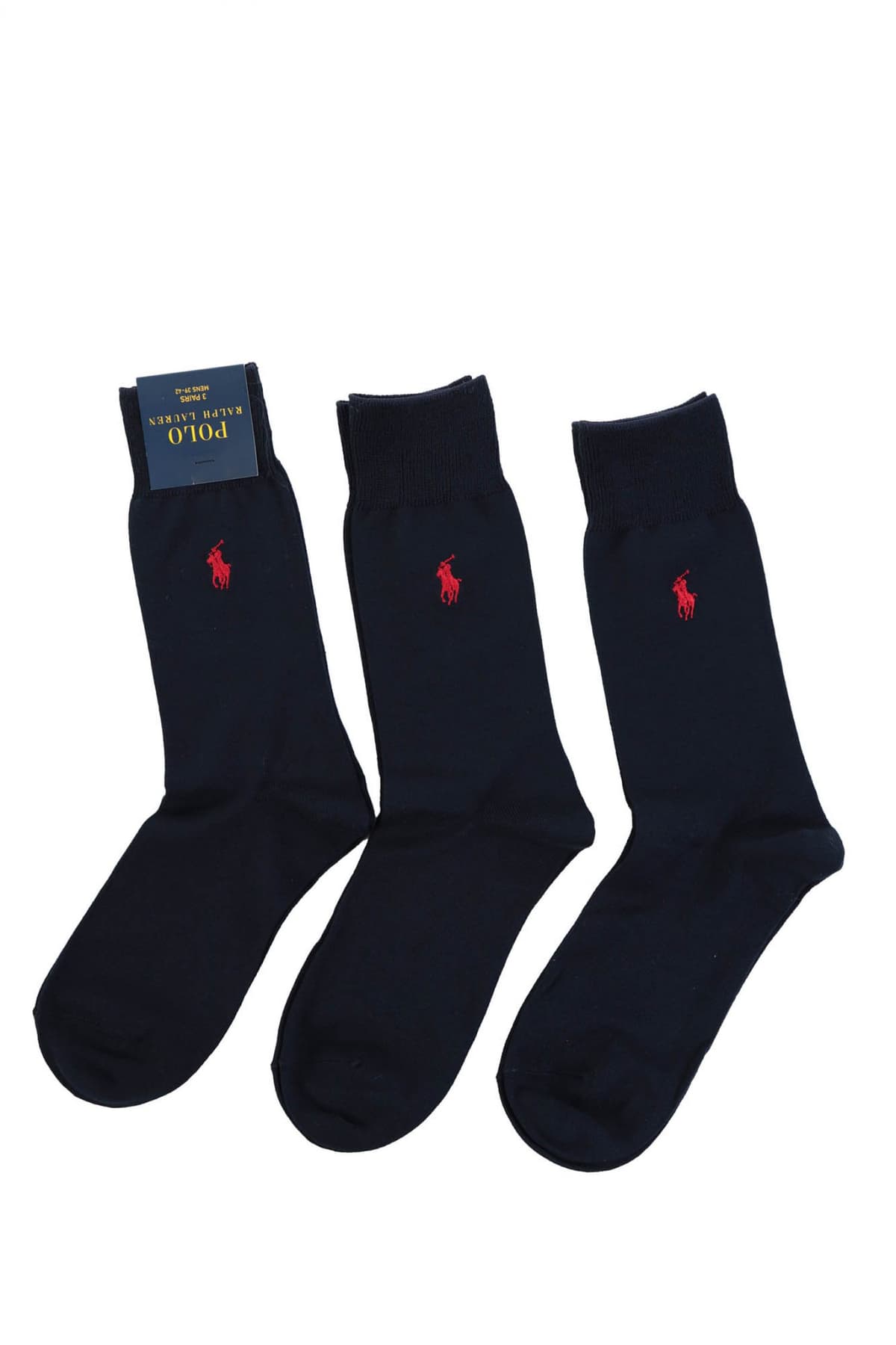 RALPH LAUREN ΚΑΛΤΣΕΣ 3 PACK MERCERIZED LOGO ΜΠΛΕ