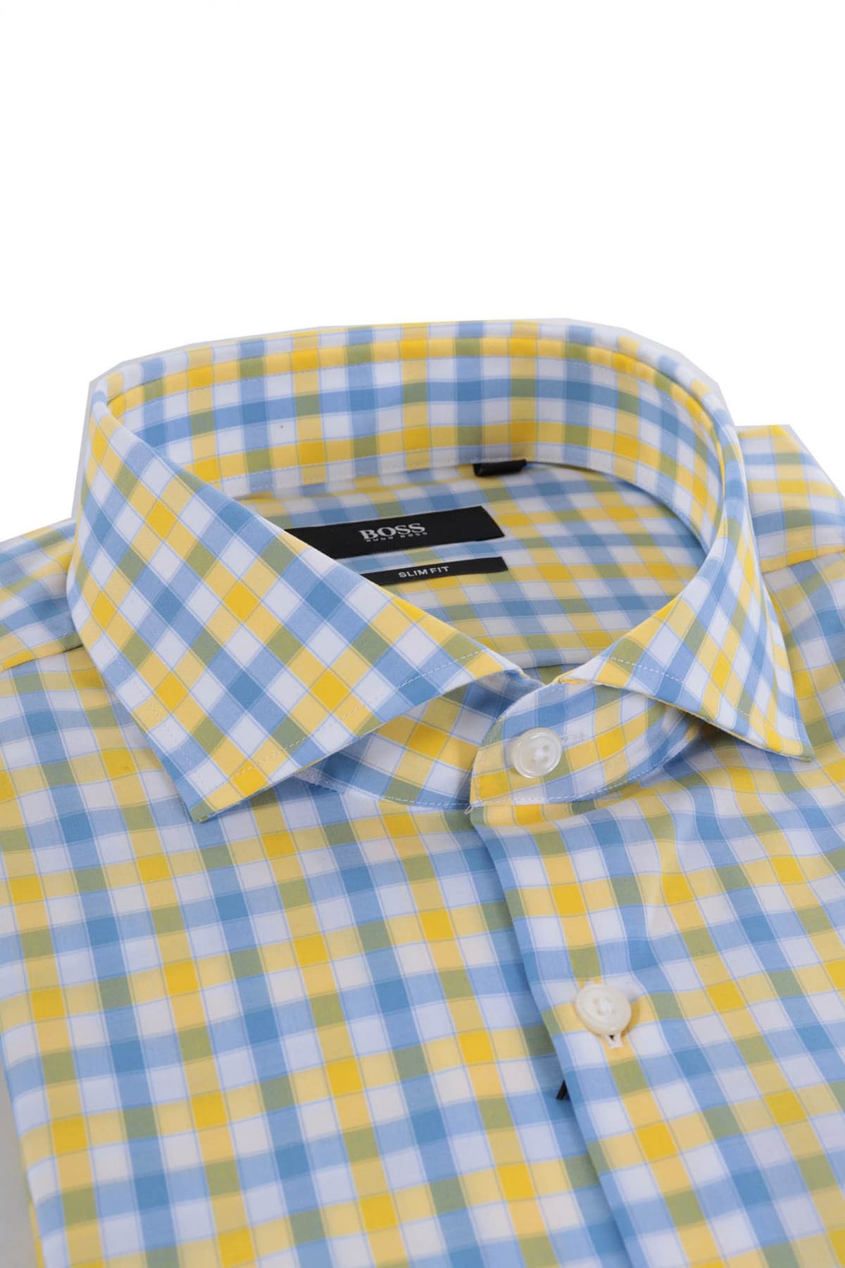 BOSS ΠΟΥΚΑΜΙΣΟ JASON SLIM FIT ΚΑΡΩ ΚΙΤΡΙΝΟ