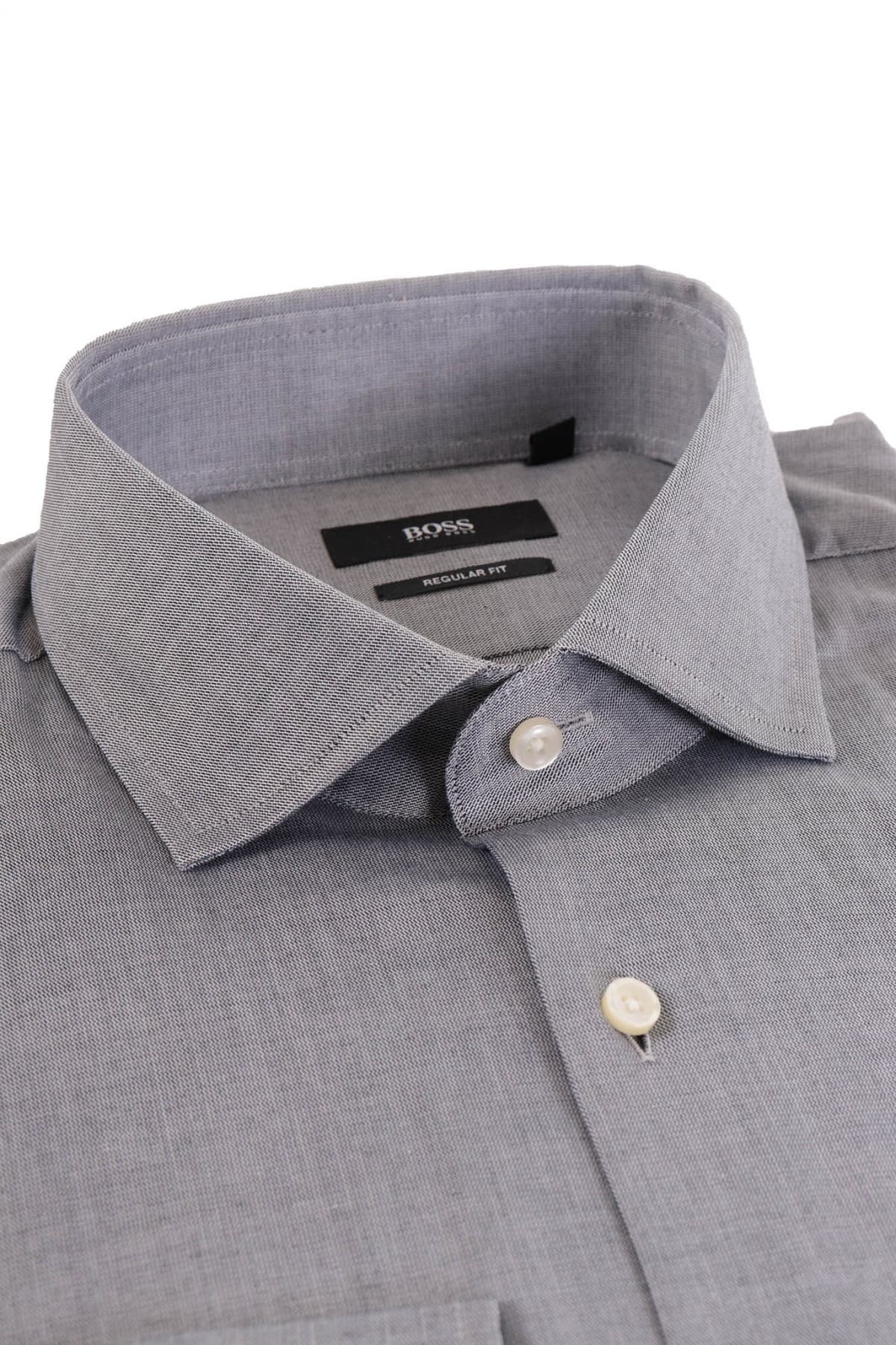 BOSS ΠΟΥΚΑΜΙΣΟ REGULAR FIT GORDON ΓΚΡΙ