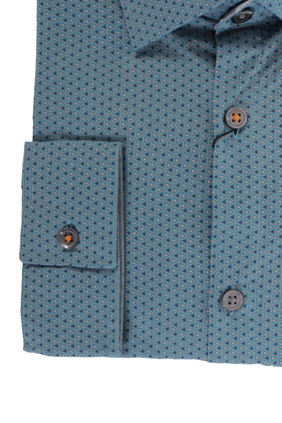 BOSS ΠΟΥΚΑΜΙΣΟ ΜΙΚΡΟΣΧΕΔΙΟ SLIMFIT NEMOS 2 ΡΑΦ ΜΠΛΕ