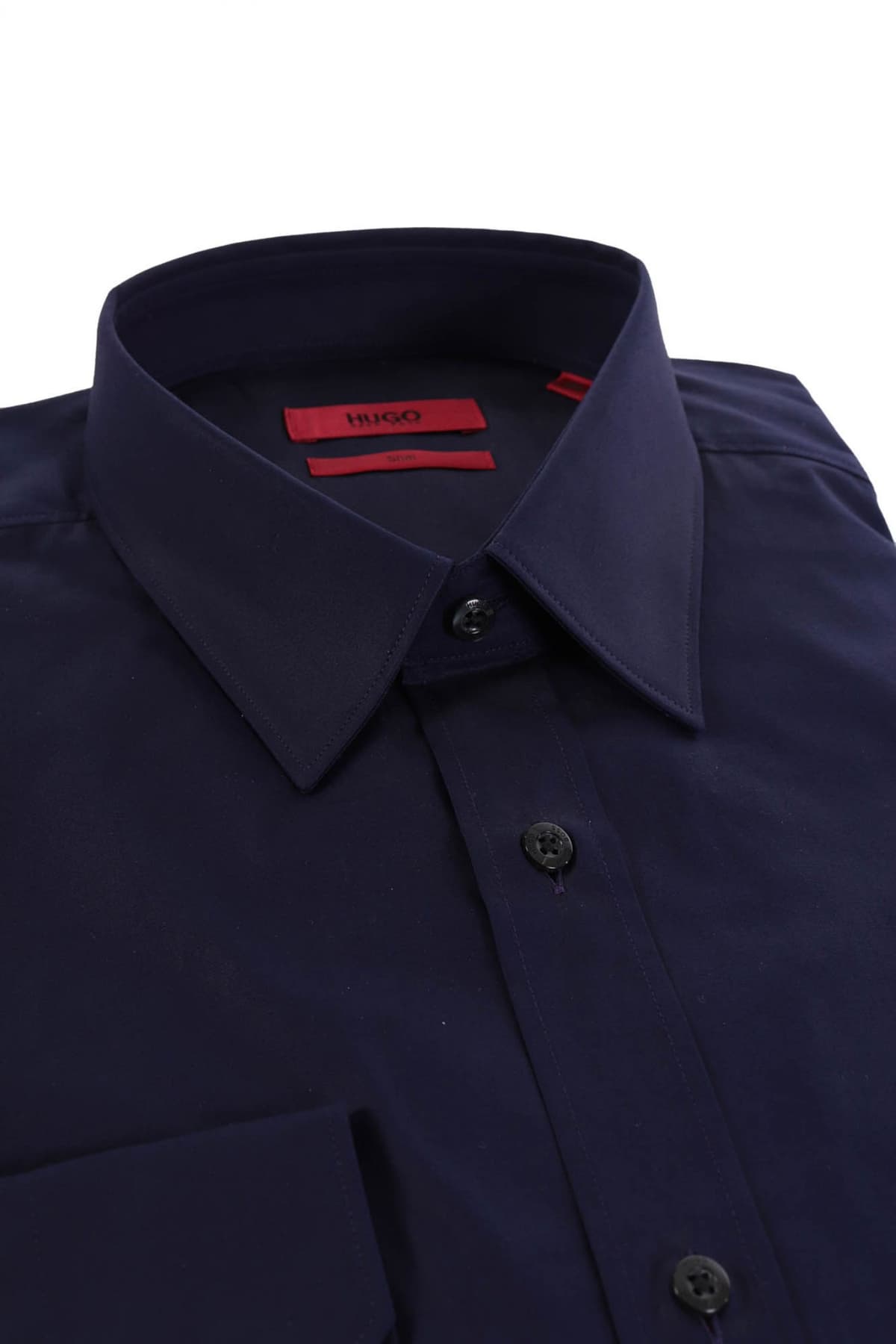 HUGO ΠΟΥΚΑΜΙΣΟ STRETCH SLIM FIT ELISHA ΜΠΛΕ