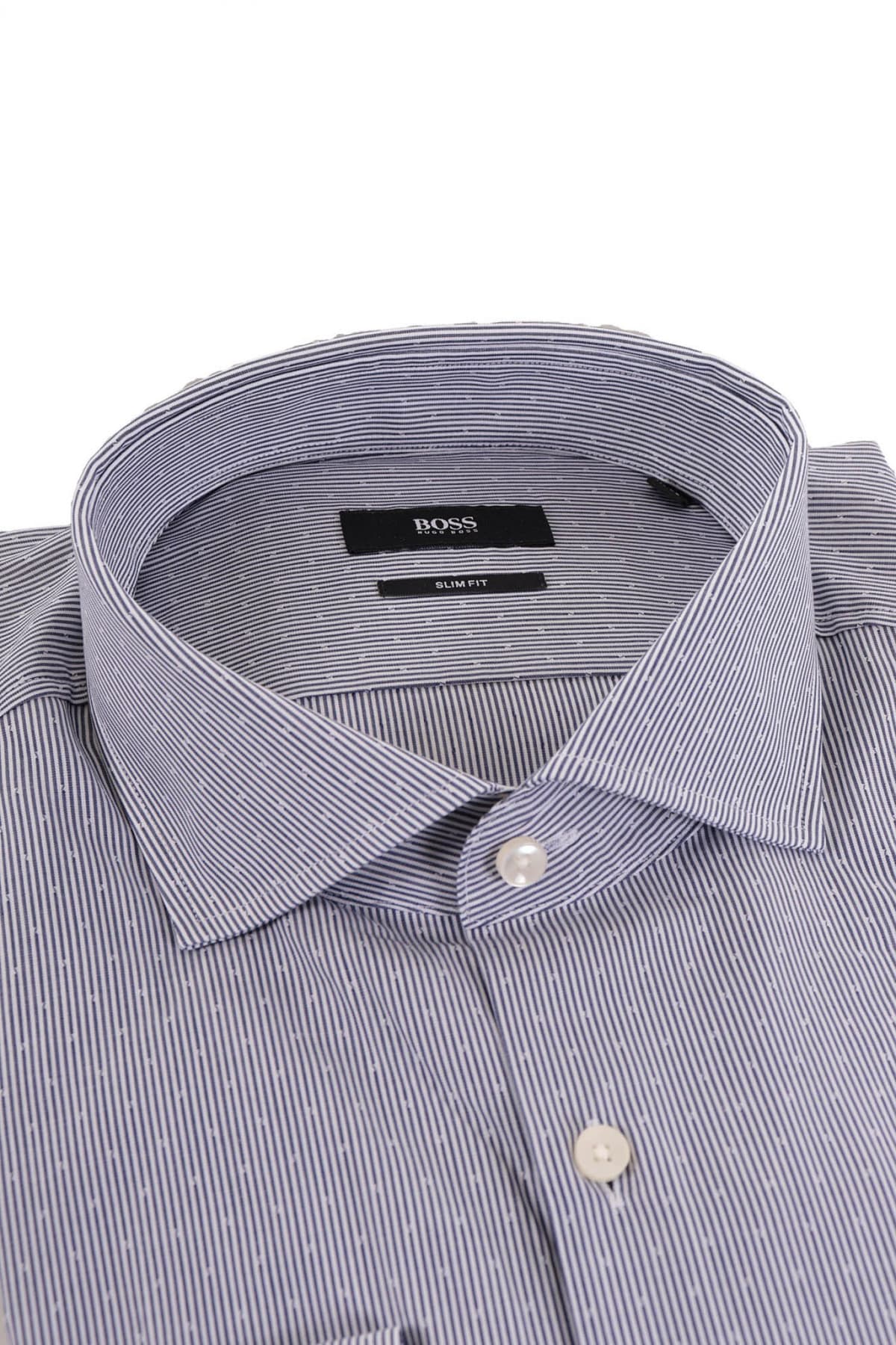 BOSS ΠΟΥΚΑΜΙΣΟ ΡΙΓΕ ΣΧΕΔΙΑΣΤΟ SLIM FIT JASON ΜΠΛΕ