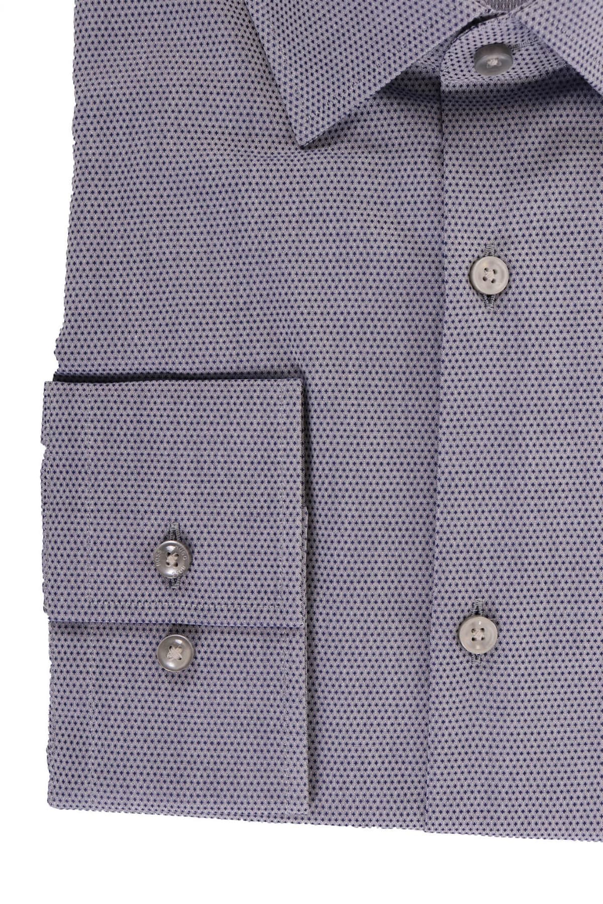 BOSS ΠΟΥΚΑΜΙΣΟ ΜΙΚΡΟΣΧΕΔΙΟ SLIM FIT JENNO ΜΠΛΕ