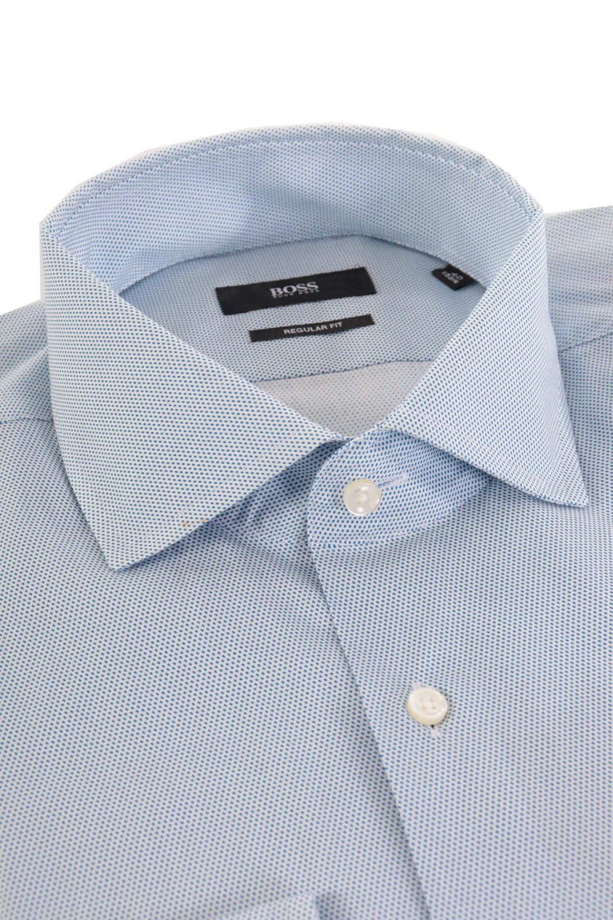 BOSS ΠΟΥΚΑΜΙΣΟ GORDON REGULAR FIT ΜΙΚΡΟΣΧΕΔΙΟ ΣΙΕΛ