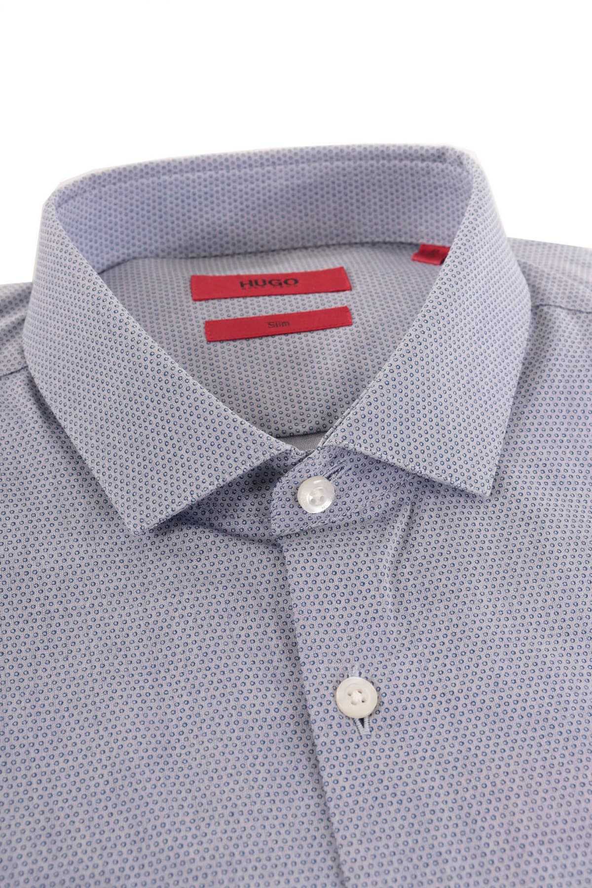 HUGO ΠΟΥΚΑΜΙΣΟ ΜΙΚΡΟΣΧΕΔΙΟ SLIMFIT ERONDO ΓΚΡΙ