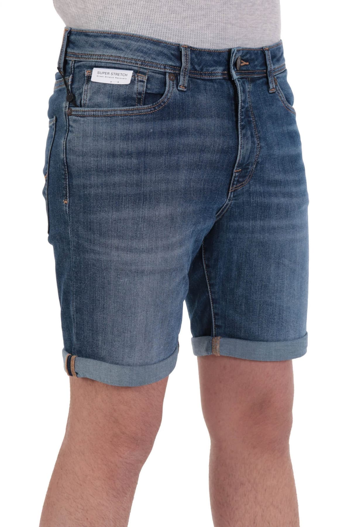 SELECTED ΒΕΡΜΟΥΔΑ JEANS ALEX NOOS SUPER STRETCH ΜΠΛΕ