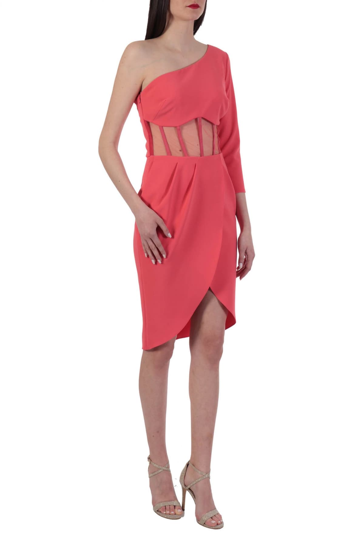 ELISABETTA FRANCHI ΦΟΡΕΜΑ ΕΝΑΣ ΩΜΟΣ ΔΙΑΦΑΝΕΙΑ ΣΤΗΝ ΜΕΣΗ ΚΟΡΑΛΙ