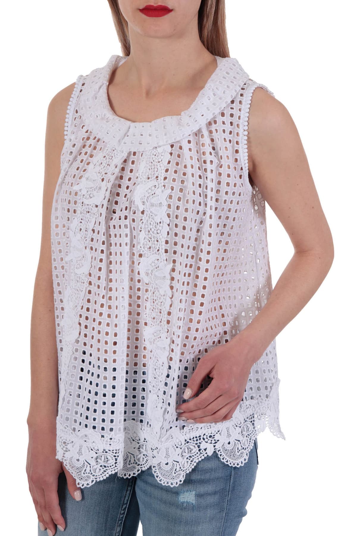 PINKO TOP VEDRAI ΚΟΦΤΟ ΒΟΛΑΝ ΛΑΙΜO ΔΑΝΤΕΛΑ ΛΑΙΜΟ BIRDS ΛΕΥΚΟ