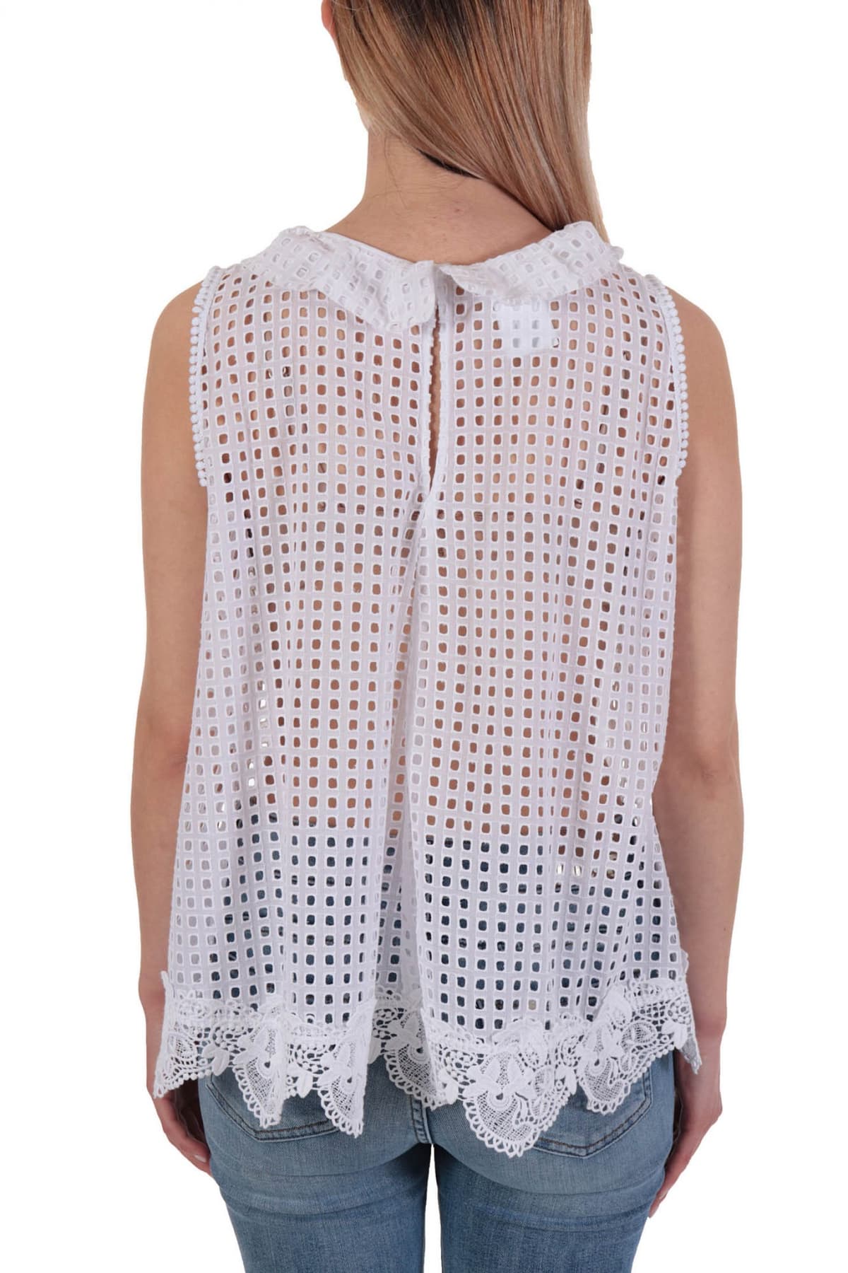 PINKO TOP VEDRAI ΚΟΦΤΟ ΒΟΛΑΝ ΛΑΙΜO ΔΑΝΤΕΛΑ ΛΑΙΜΟ BIRDS ΛΕΥΚΟ