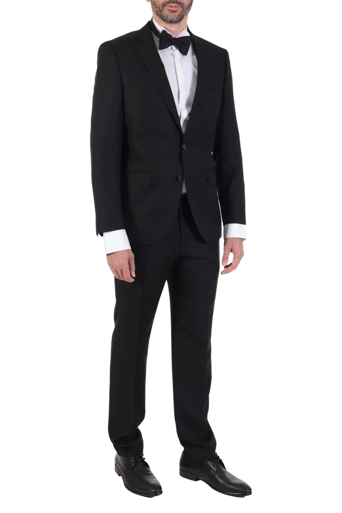 BOSS ΚΟΣΤΟΥΜΙ SUPER 130 CARLO BARBERA HUGE6/GENIUS5 SLIM FIT ΜΑΥΡΟ