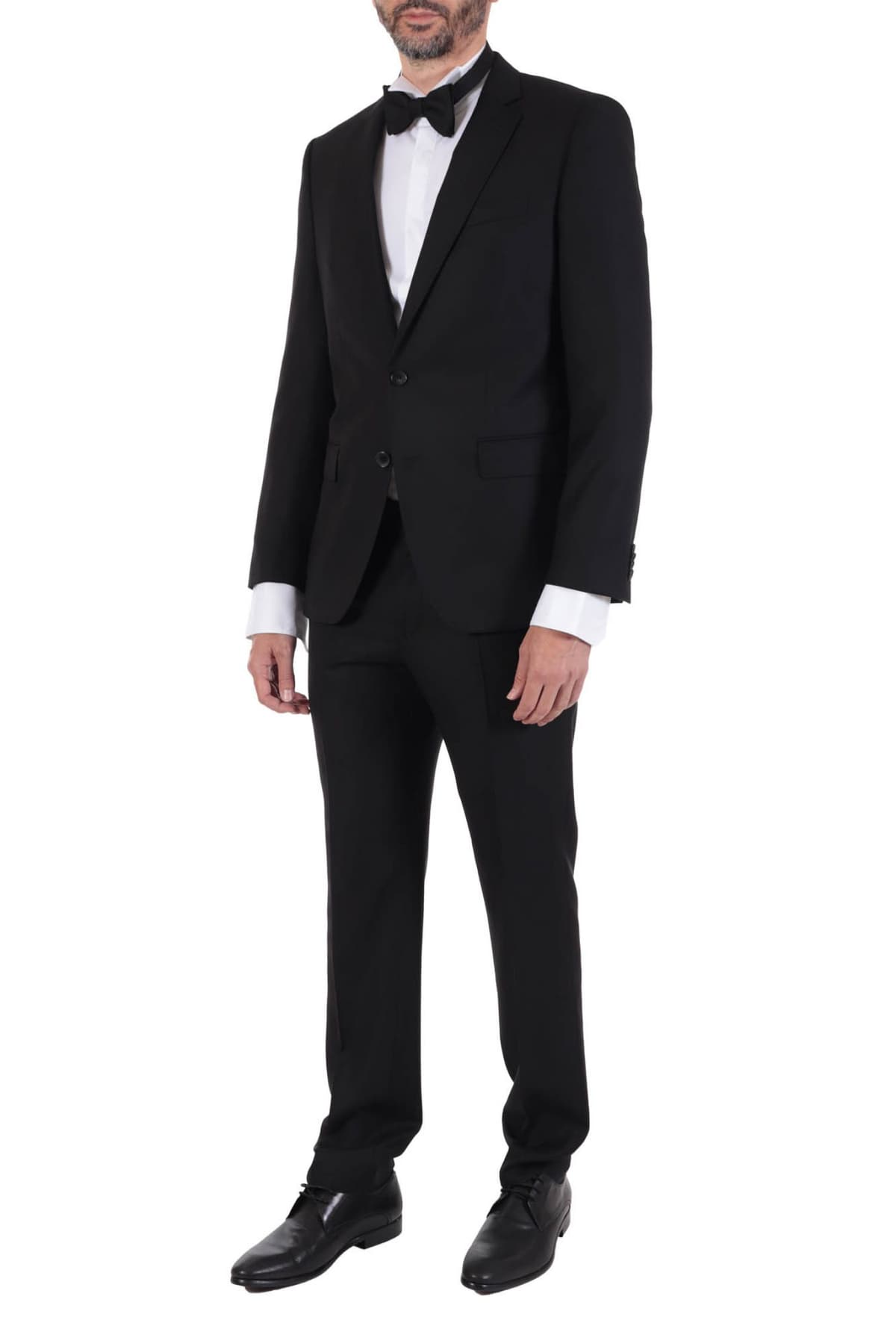 BOSS ΚΟΣΤΟΥΜΙ SUPER 130 CARLO BARBERA HUGE6/GENIUS5 SLIM FIT ΜΑΥΡΟ