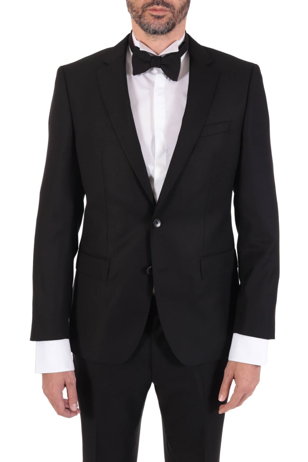 BOSS ΚΟΣΤΟΥΜΙ SUPER 130 CARLO BARBERA HUGE6/GENIUS5 SLIM FIT ΜΑΥΡΟ