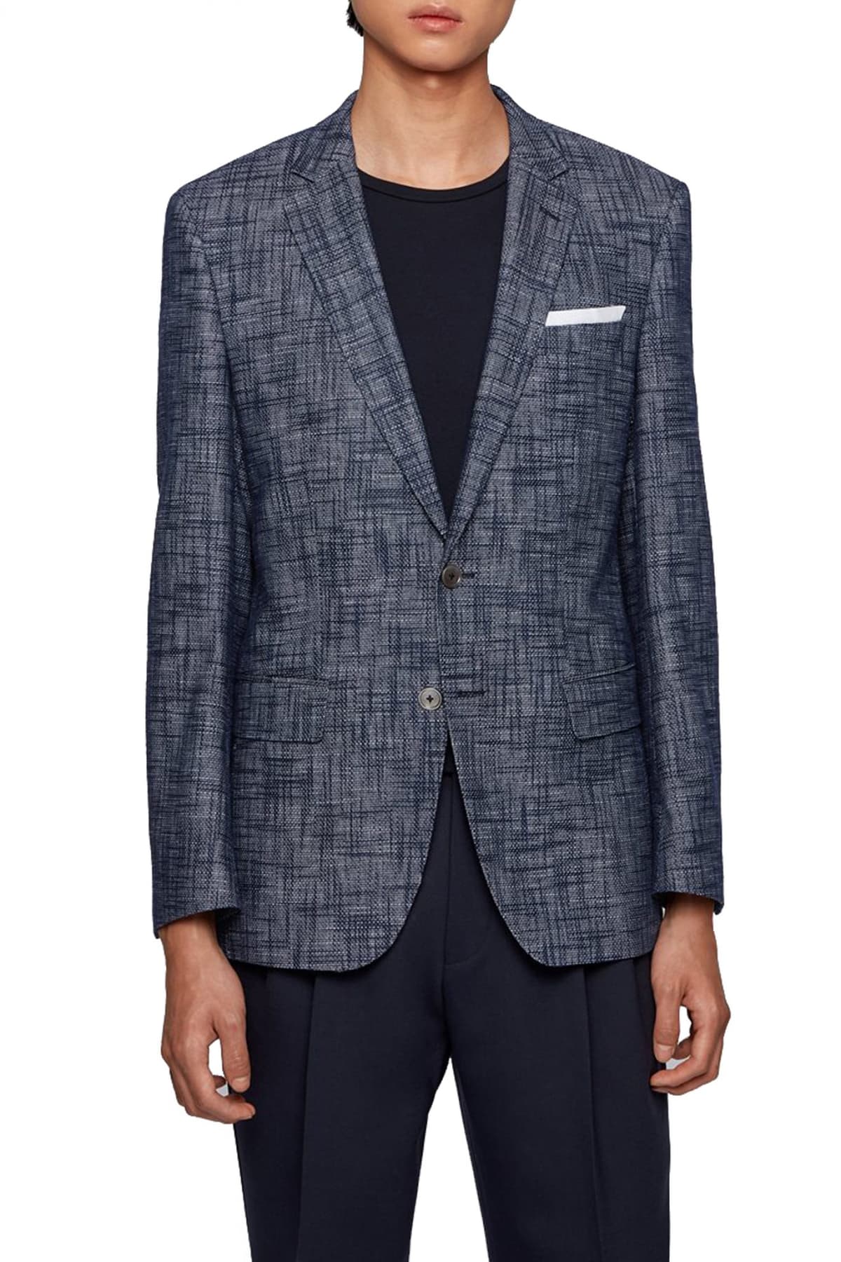 BOSS ΣΑΚΑΚΙ HUTSONS5 SLIM FIT ΜΙΚΡΟΣΧΕΔΙΟ ΓΚΡΙ-ΜΠΛΕ