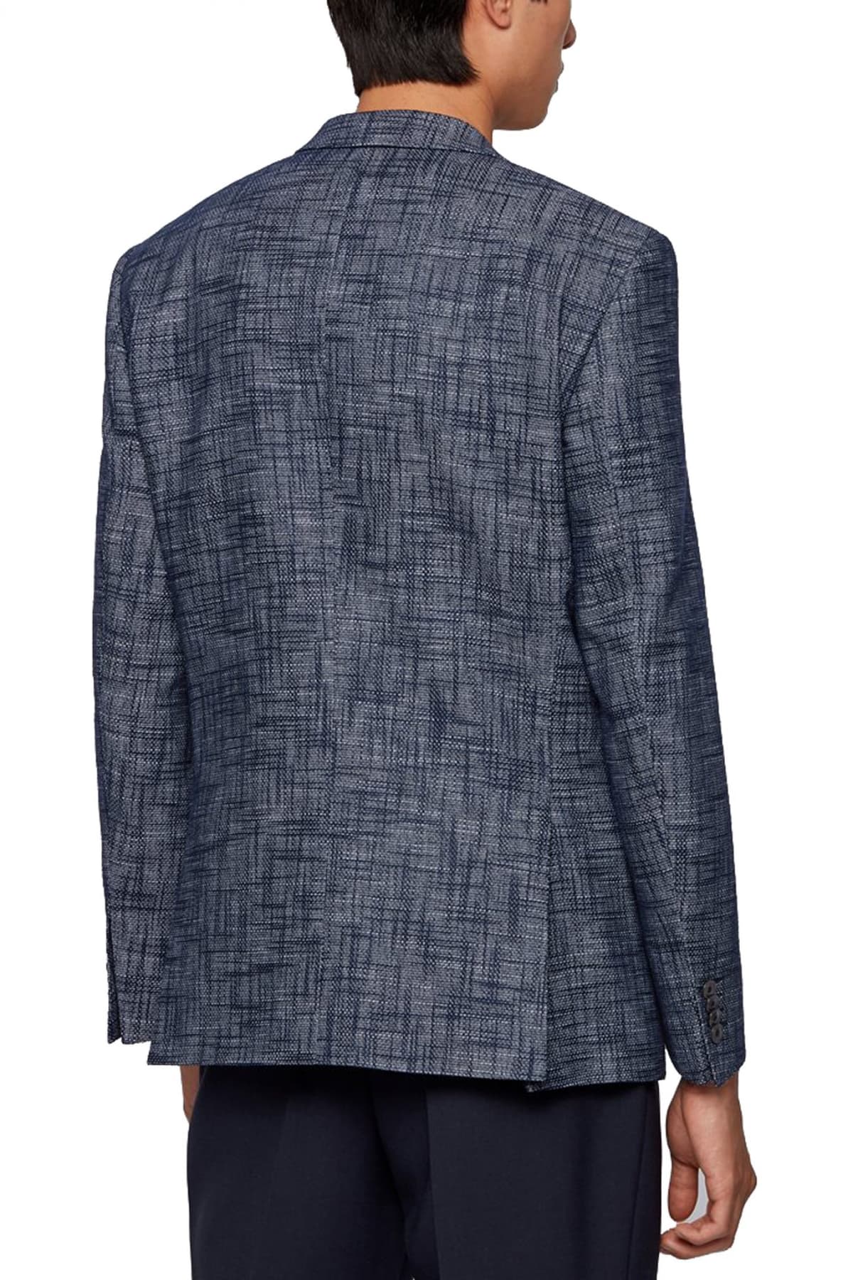 BOSS ΣΑΚΑΚΙ HUTSONS5 SLIM FIT ΜΙΚΡΟΣΧΕΔΙΟ ΓΚΡΙ-ΜΠΛΕ