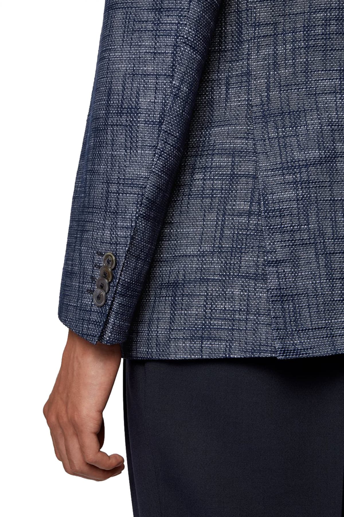 BOSS ΣΑΚΑΚΙ HUTSONS5 SLIM FIT ΜΙΚΡΟΣΧΕΔΙΟ ΓΚΡΙ-ΜΠΛΕ