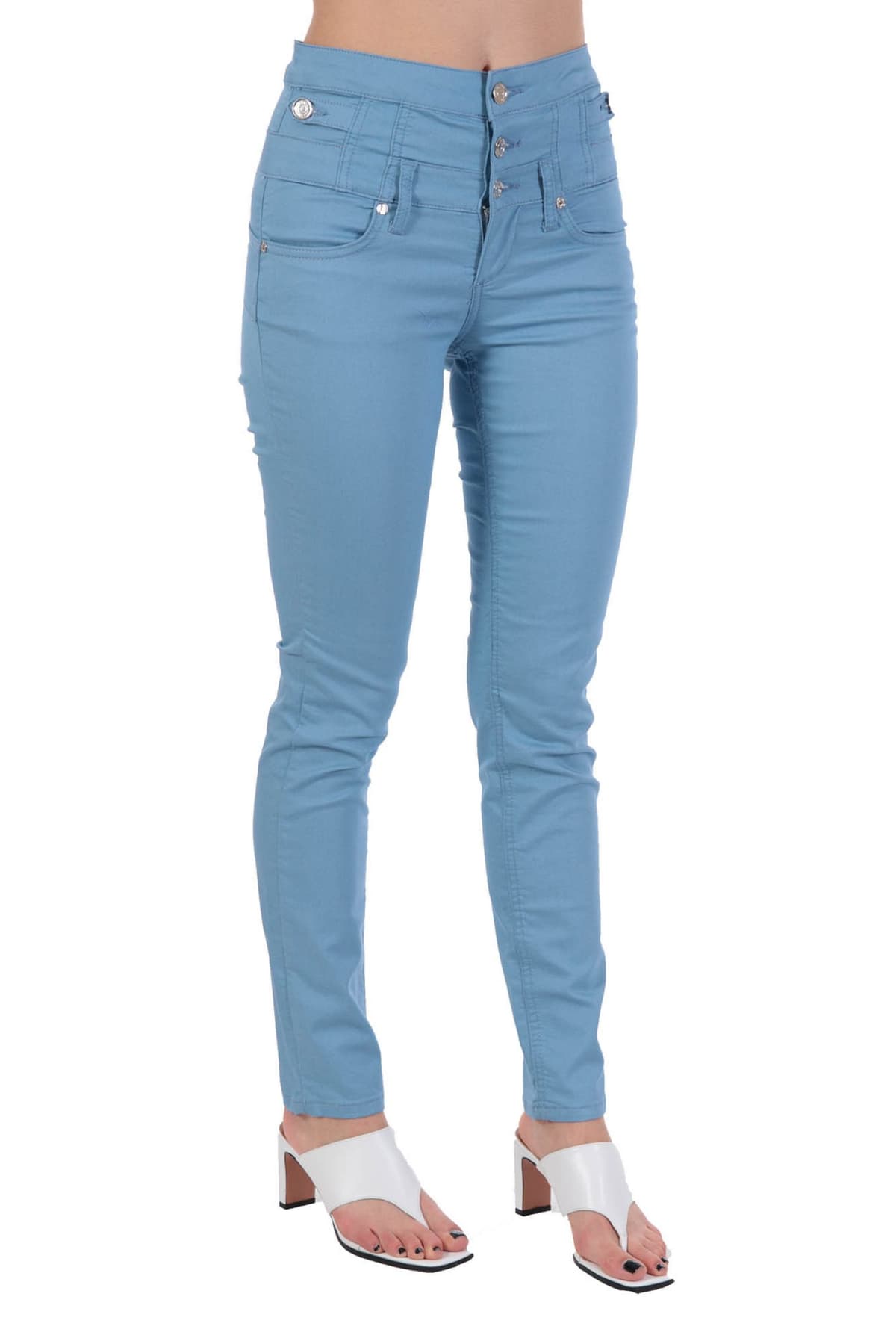 LIU-JO ΠΑΝΤΕΛΟΝΙ ΠΕΝΤΑΤΣΕΠΟ RAMPY HIGH WAIST ΚΟΥΜΠΙΑ ΓΑΛΑΖΙΟ