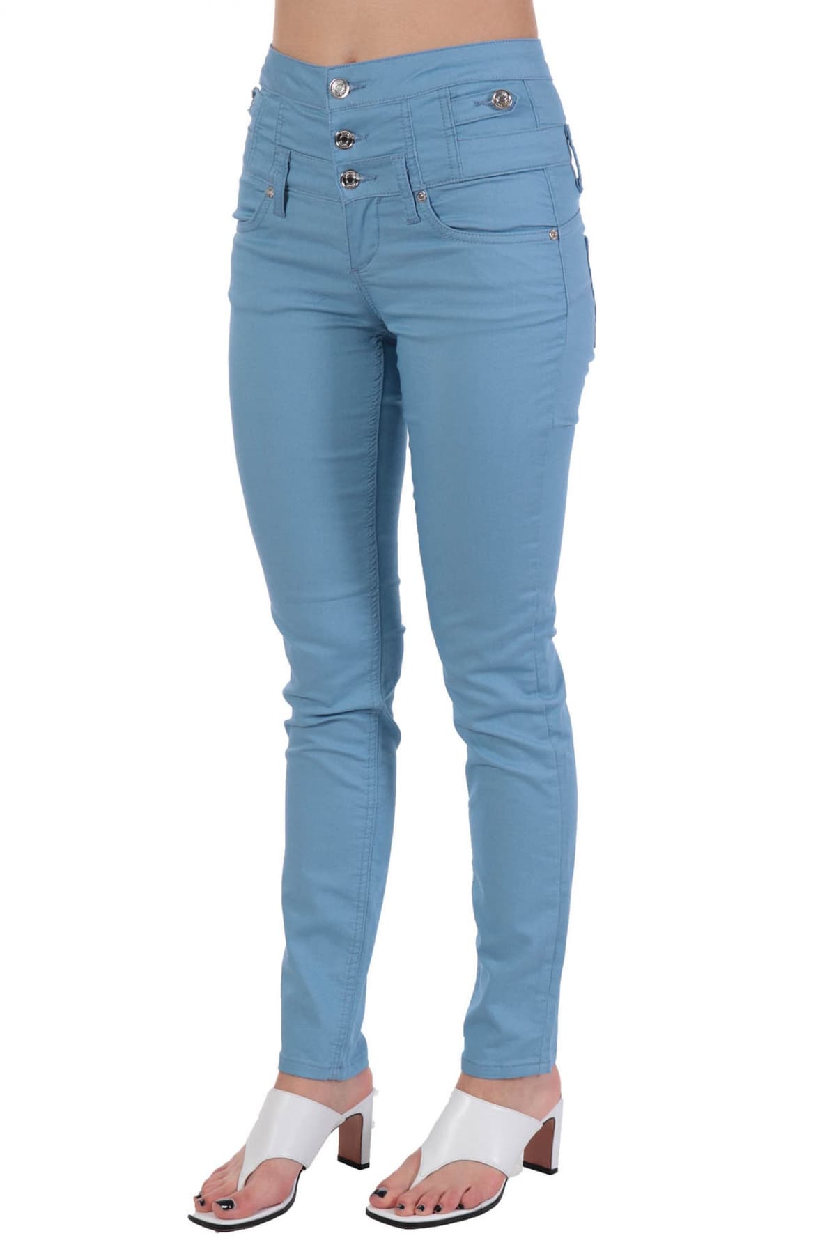 LIU-JO ΠΑΝΤΕΛΟΝΙ ΠΕΝΤΑΤΣΕΠΟ RAMPY HIGH WAIST ΚΟΥΜΠΙΑ ΓΑΛΑΖΙΟ