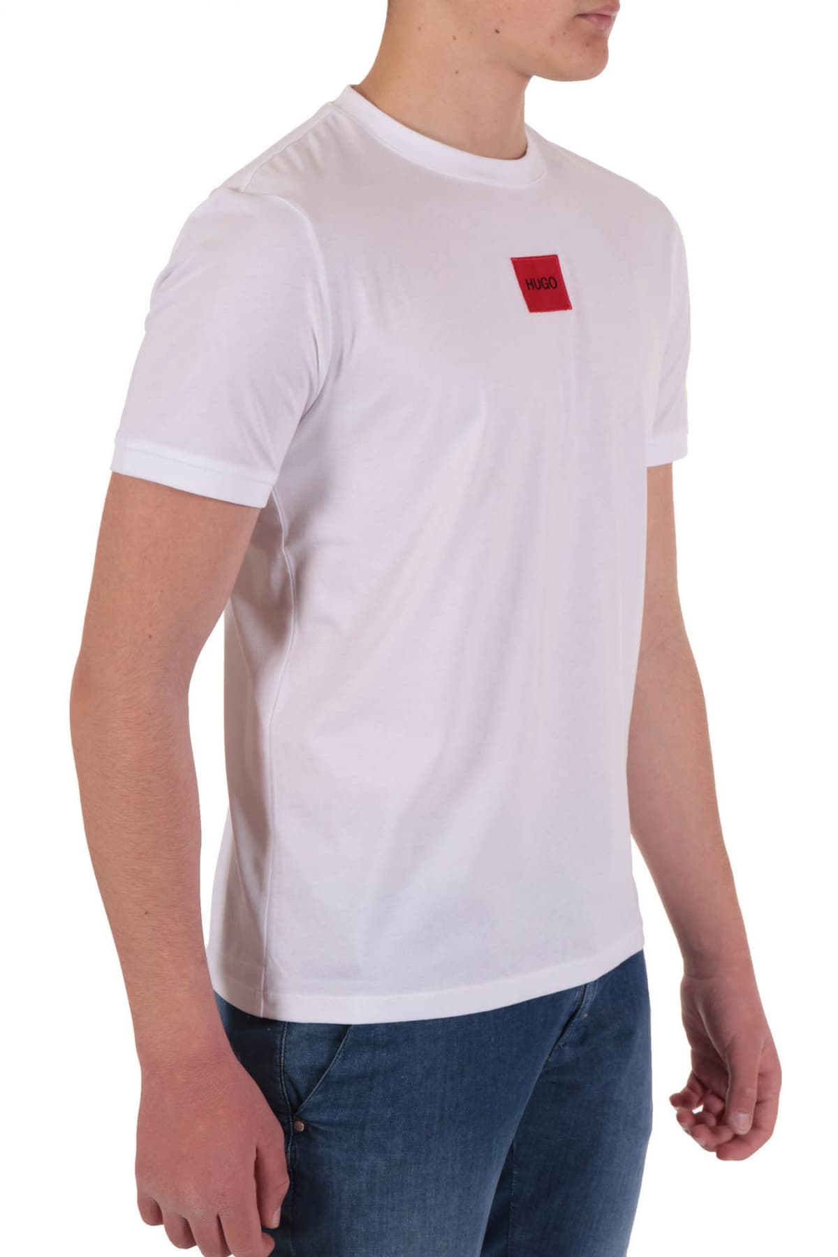 HUGO T-SHIRT DIRAGOLINO212 LOGO ΛΕΥΚΟ