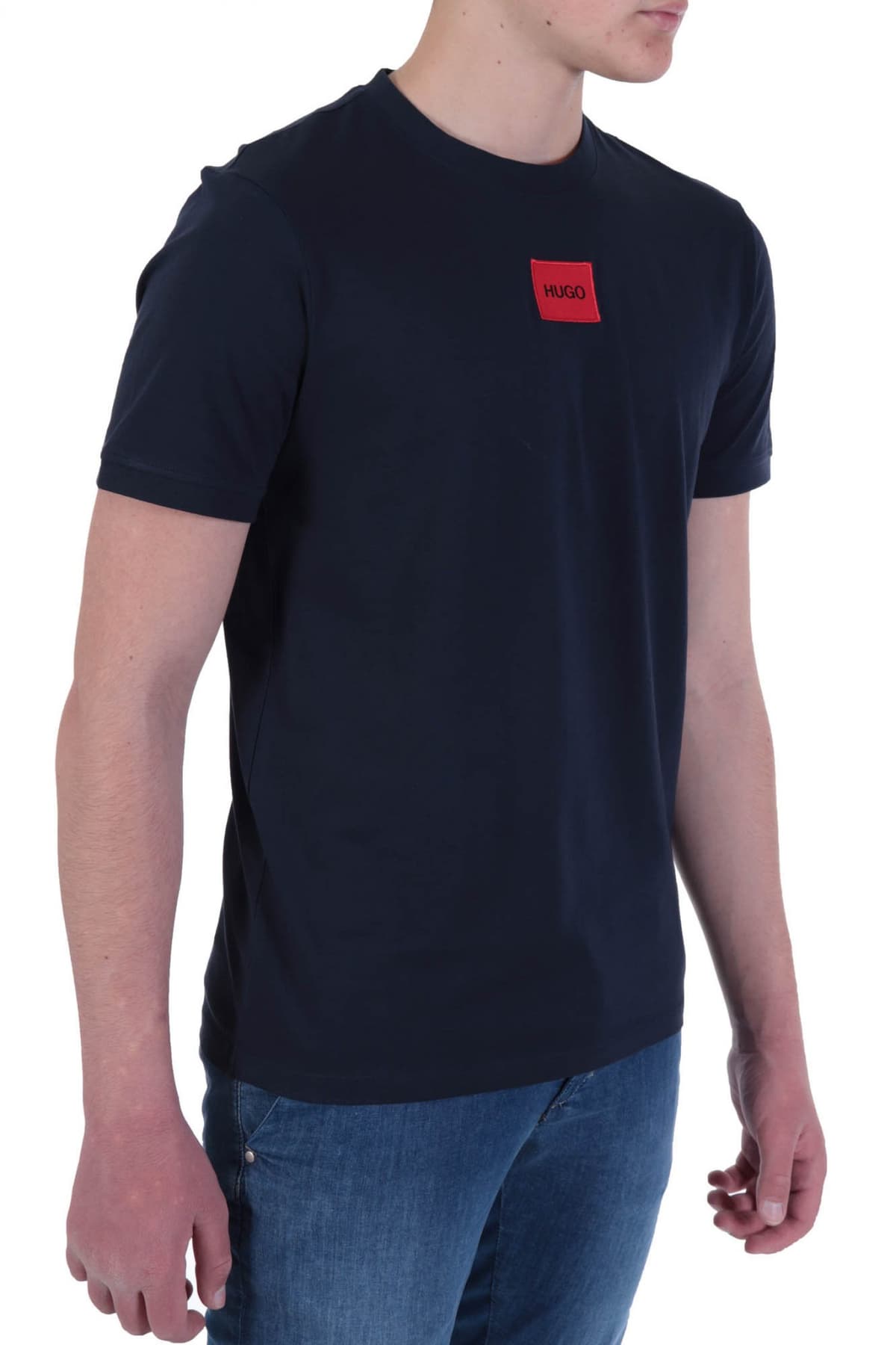 HUGO T-SHIRT DIRAGOLINO212 LOGO ΜΠΛΕ