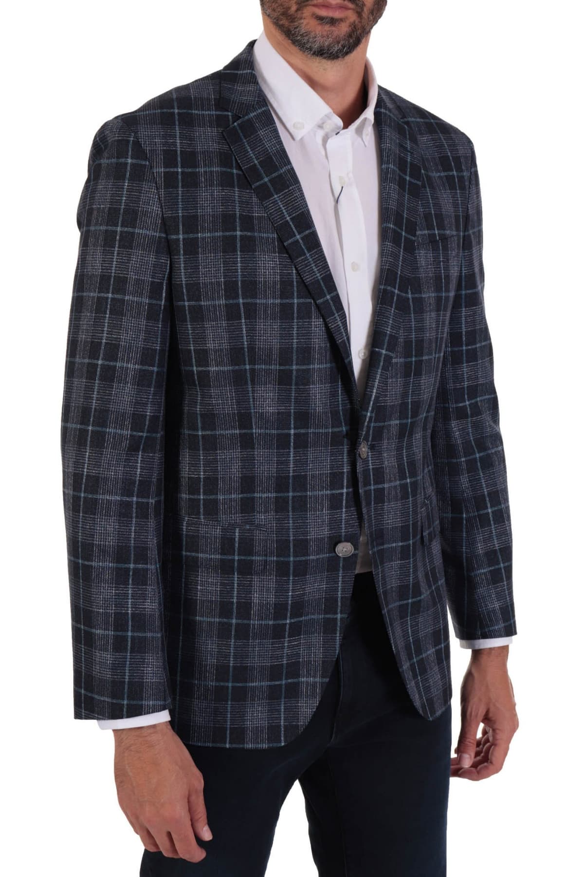 BOSS ΣΑΚΑΚΙ HARTLAY2 SLIM FIT SOFT CONSTRUCTED ΚΑΡΩ ΜΠΛΕ