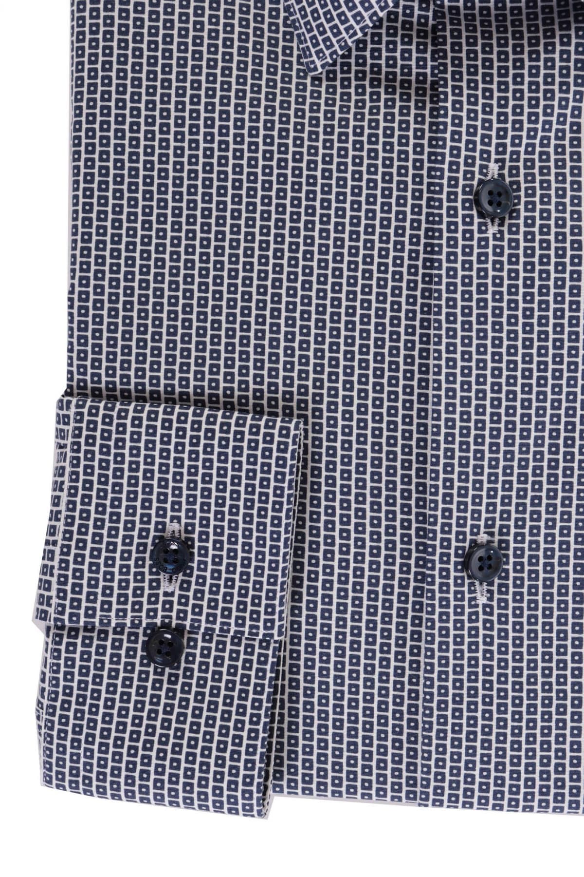 BOSS ΠΟΥΚΑΜΙΣΟ TRAVELER ΜΙΚΡΟΣΧΕΔΙΟ ISKO SLIM FIT ΜΠΛΕ