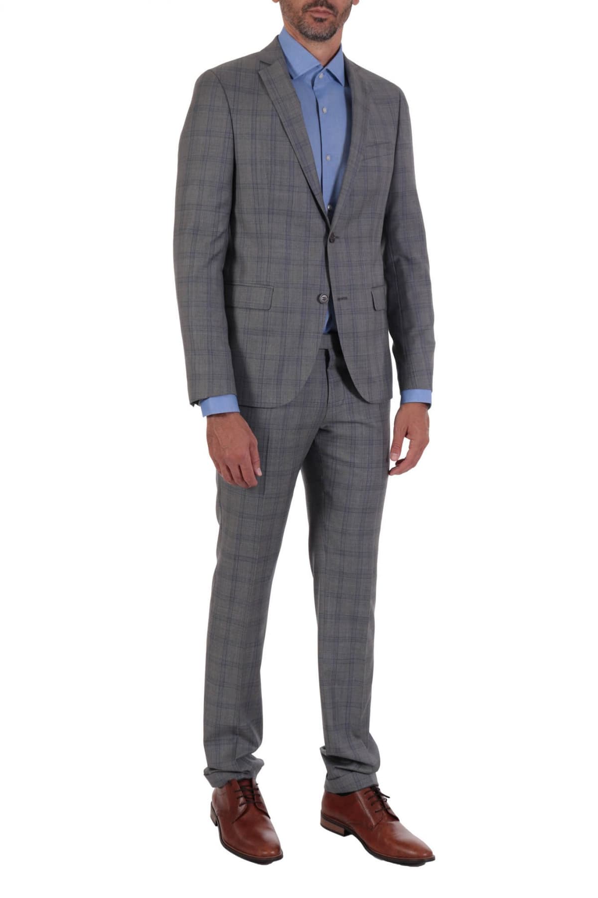 TOM FRANK ΚΟΣΤΟΥΜΙ ΚΑΡΩ MAD 1 SUPER 130S REDA ΓΚΡΙ-ΜΠΛΕ