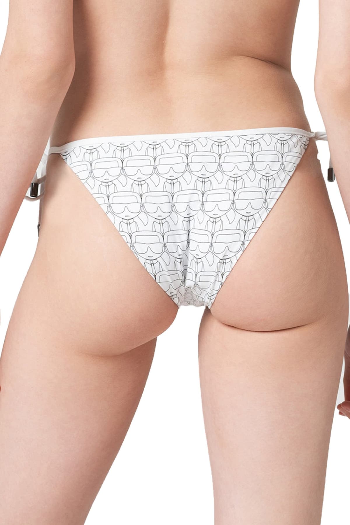 KARL LAGERFELD BEACHWEAR ΜΑΓΙΩ ΜΠΙΚΙΝΙ BOTTOM ALL OVER PRINT LOGO ΛΕΥΚΟ