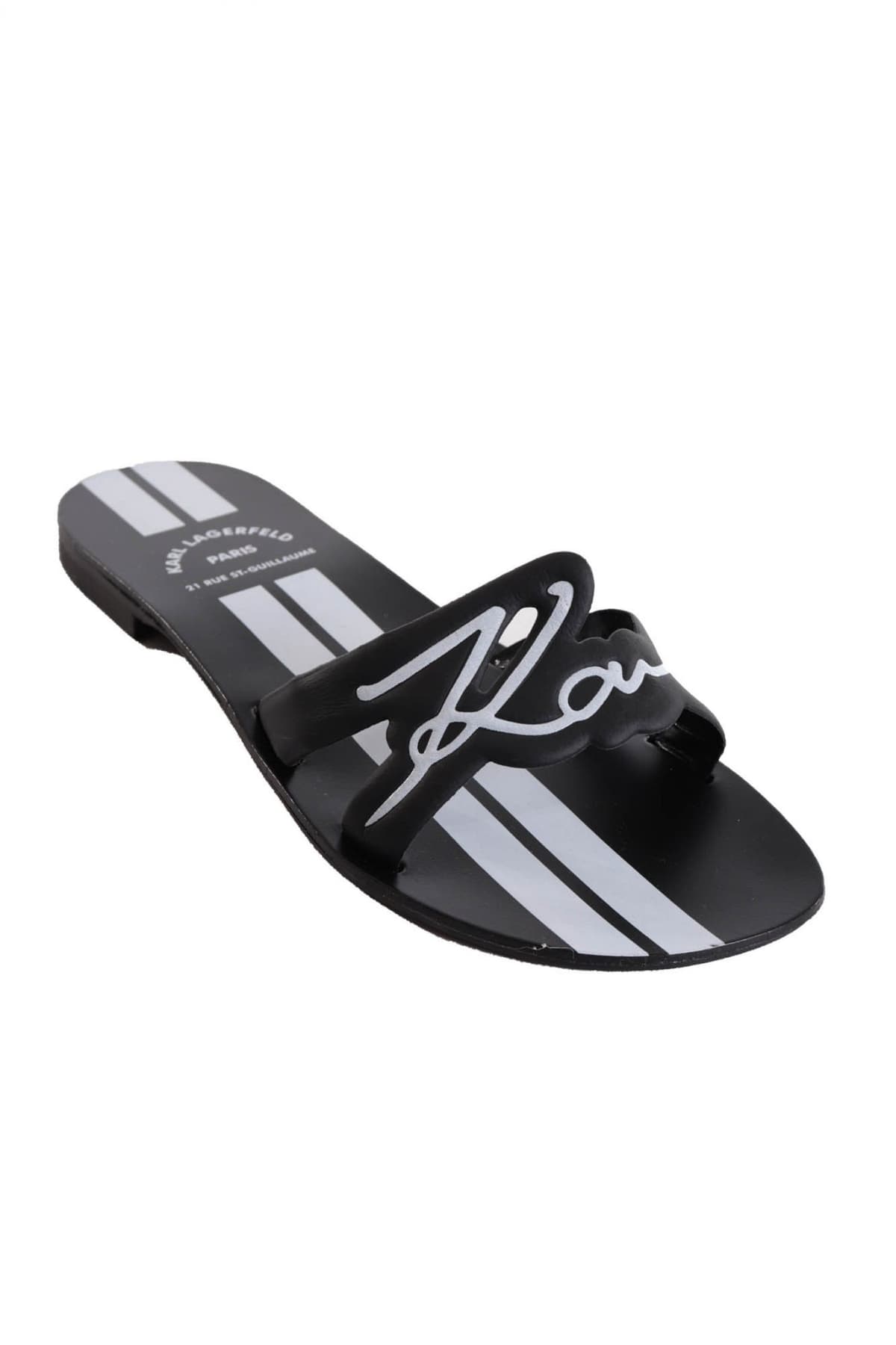 KARL LAGERFELD ΠΑΠΟΥΤΣΙΑ ΠΑΝΤΟΦΛΕΣ KOKOMO SIGNATURE SLIDE ΜΑΥΡΟ