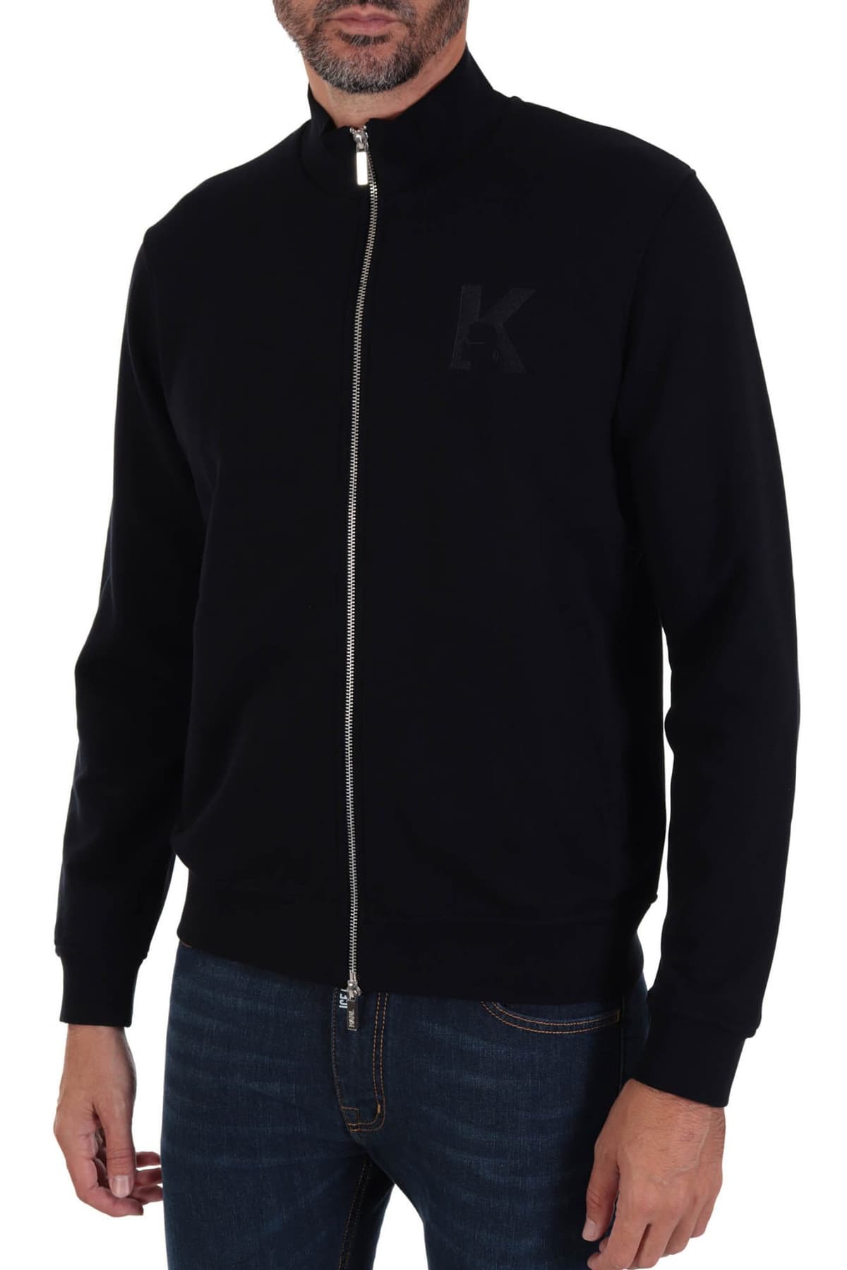 KARL LAGERFELD ΦΟΥΤΕΡ FULL ZIP LOGO ΜΠΛΕ