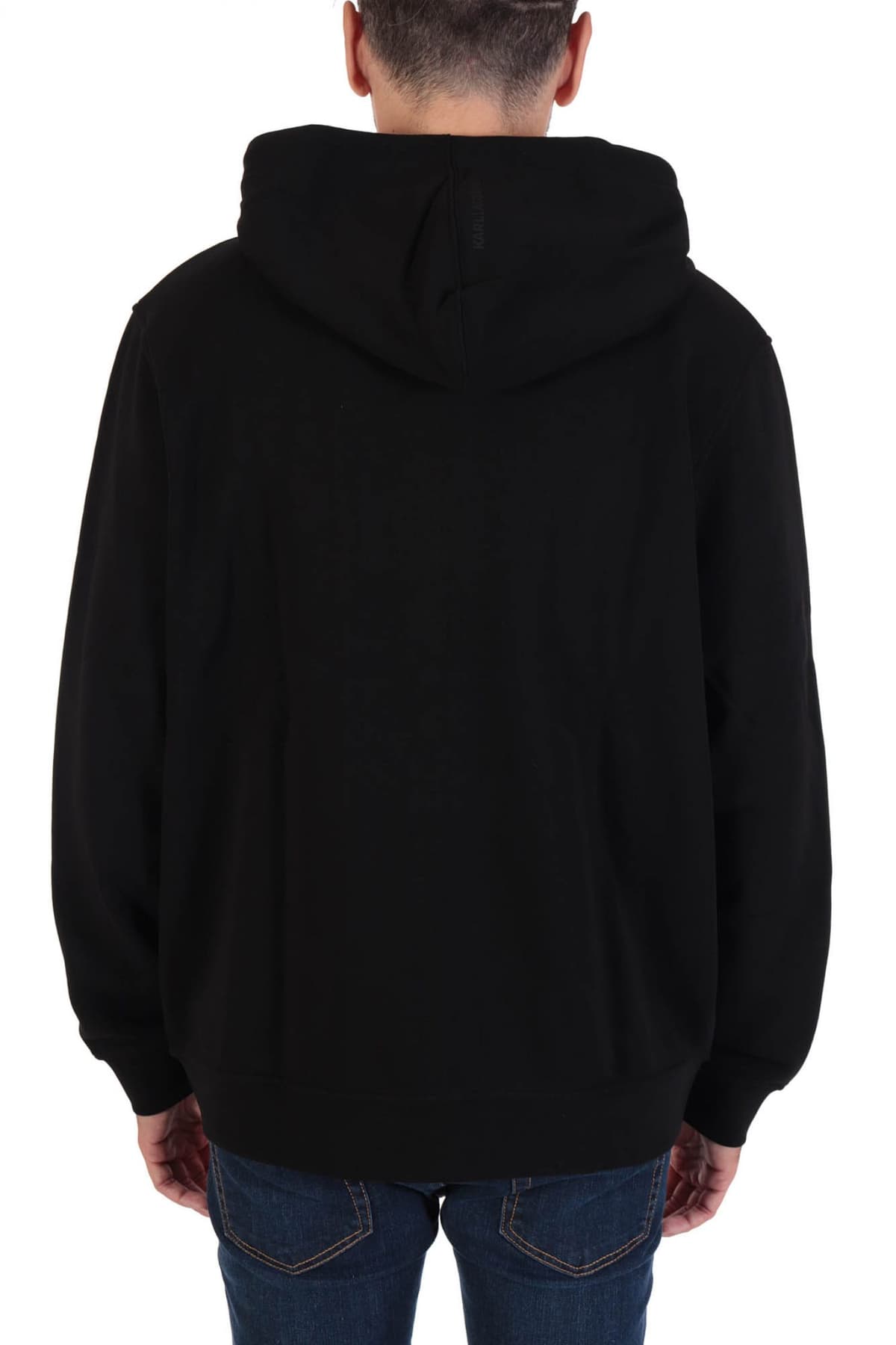 KARL LAGERFELD ΦΟΥΤΕΡ FULL ZIP HOODIE LOGO ΜΑΥΡΟ