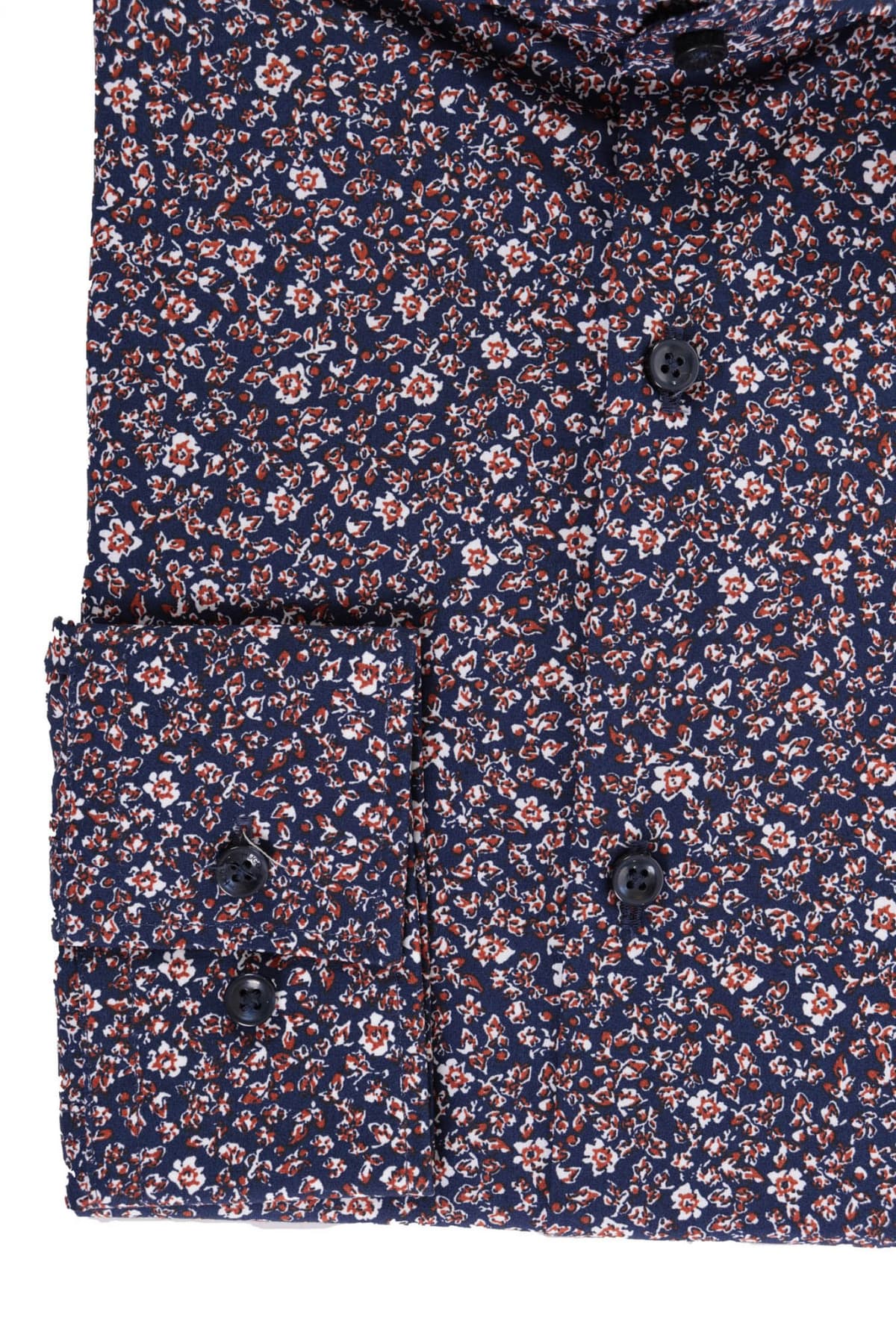 HUGO ΠΟΥΚΑΜΙΣΟ KASON SLIM FIT FLORAL ΚΑΦΕ-ΜΠΛΕ