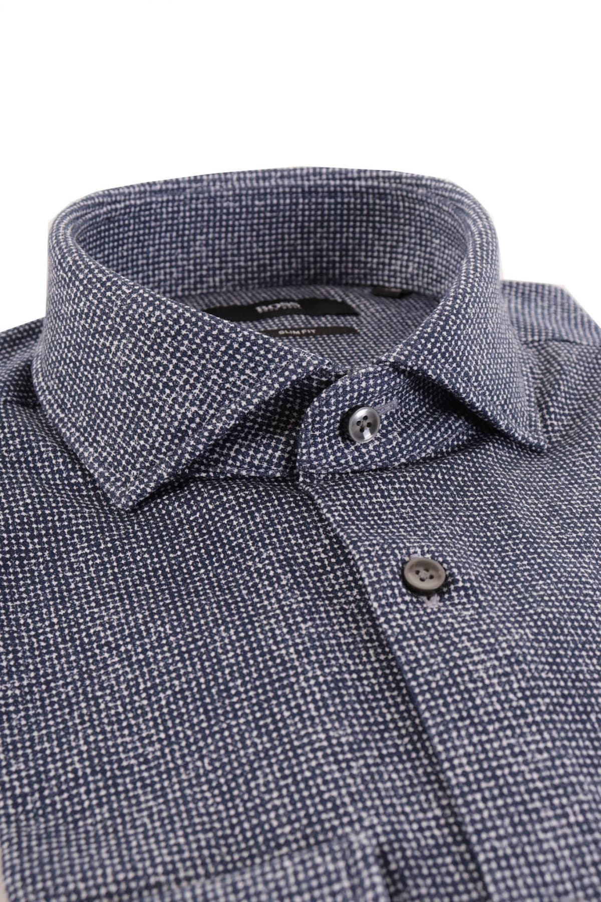 BOSS ΠΟΥΚΑΜΙΣΟ ΜΙΚΡΟΣΧΕΔΙΟ JERSEY H-HANK-SPREAD-214 ΜΠΛΕ