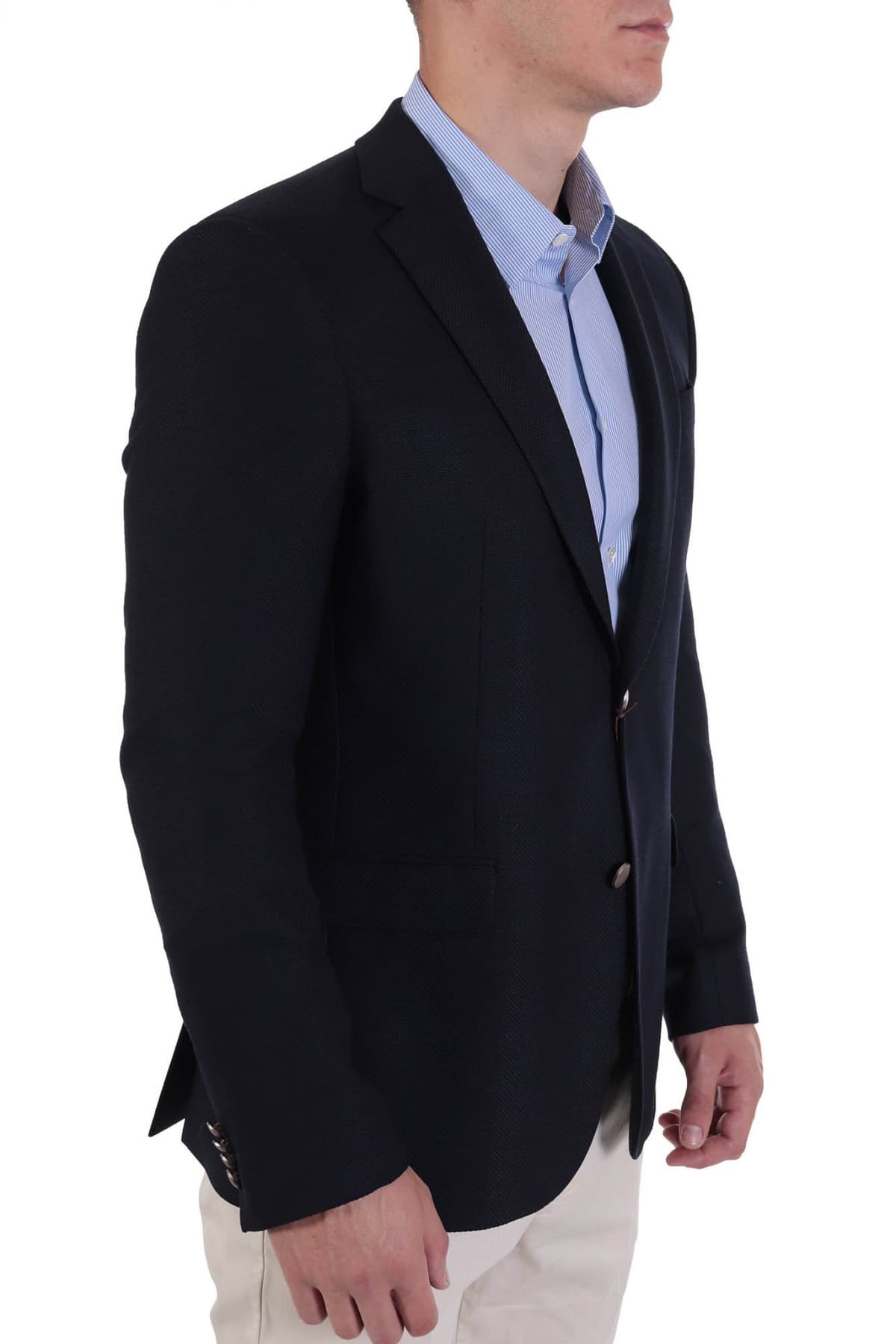 TOM FRANK ΣΑΚΑΚΙ ΜΙΚΡΟΣΧΕΔΙΟ SUPER 130S REDA 1865 CF-ITALY ΜΠΛΕ