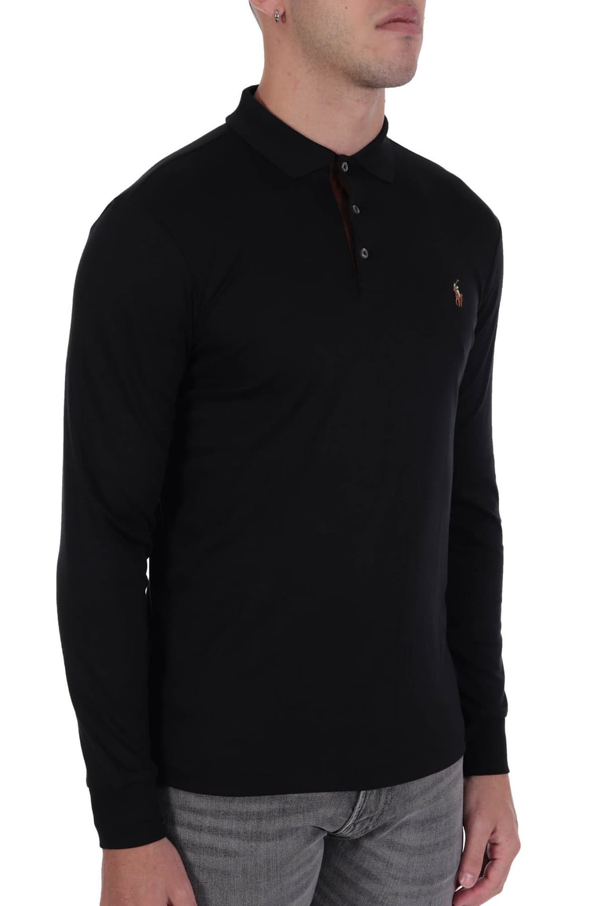 RALPH LAUREN POLO CUSTOM SLIM FIT ΜΑΥΡΟ