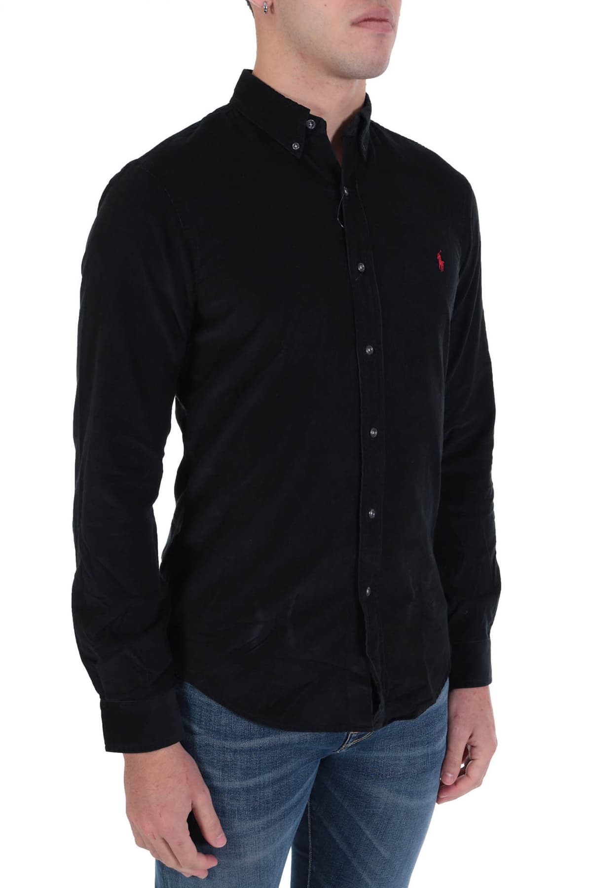 RALPH LAUREN ΠΟΥΚΑΜΙΣΟ ΚΟΤΛΕ BUTTON DOWN SLIM FIT ΜΑΥΡΟ